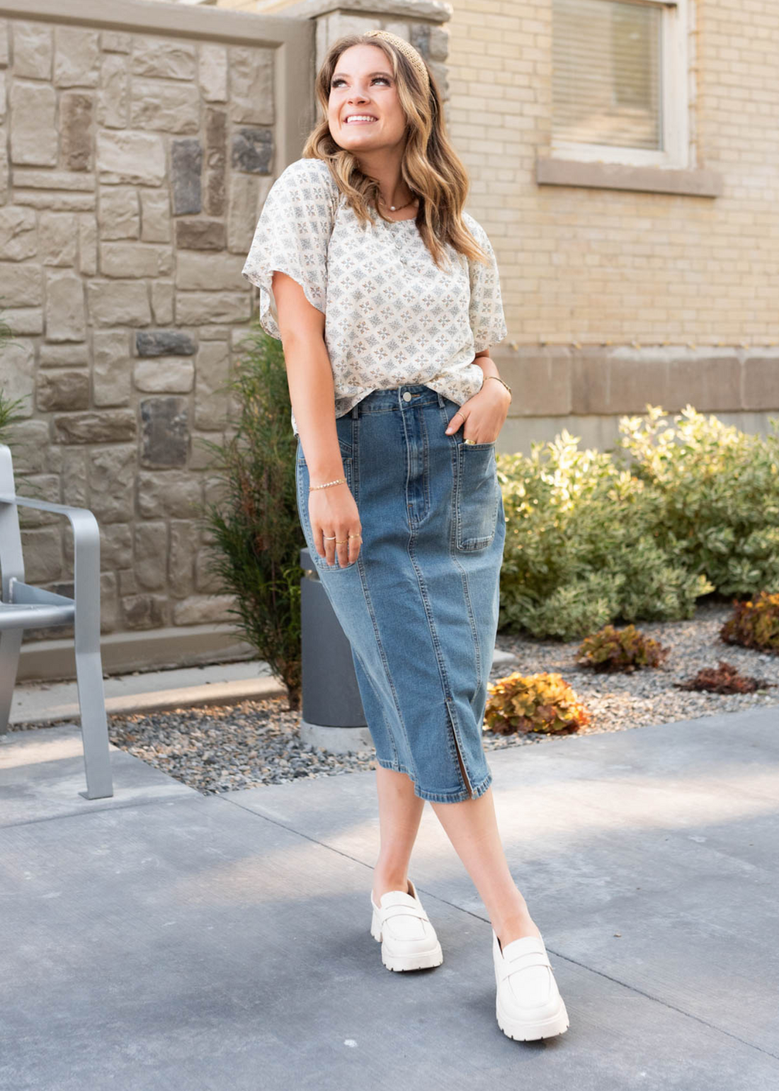 Ayala Indigo Pencil Skirt