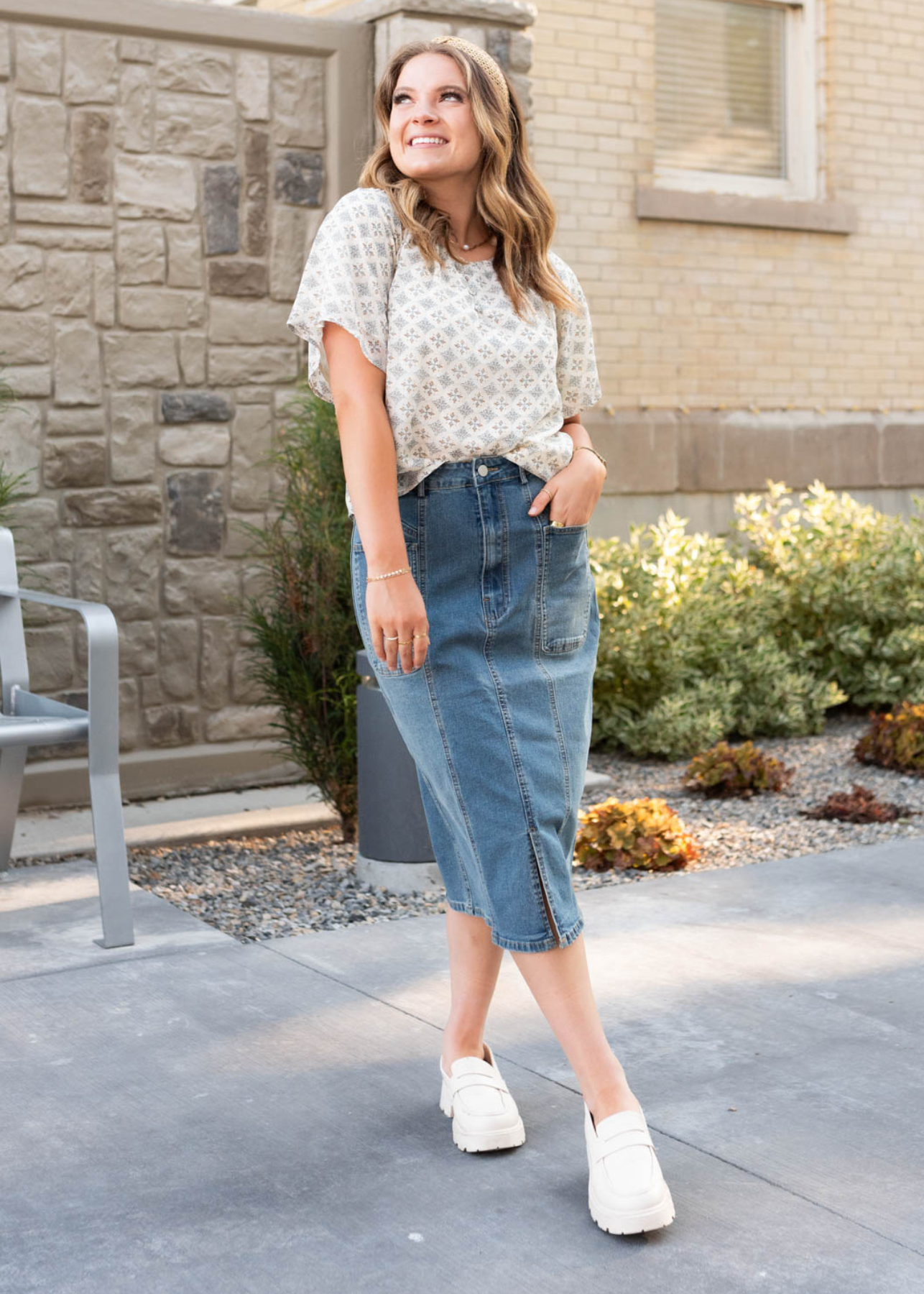 Ayala Indigo Pencil Skirt