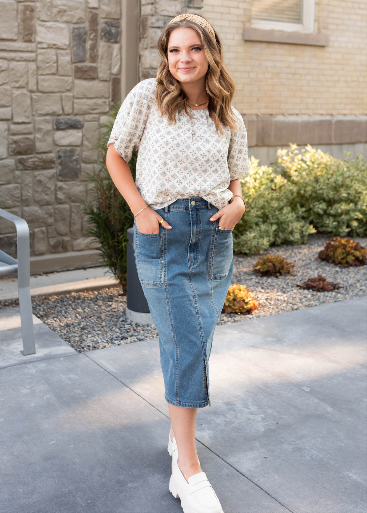 Ayala Indigo Pencil Skirt