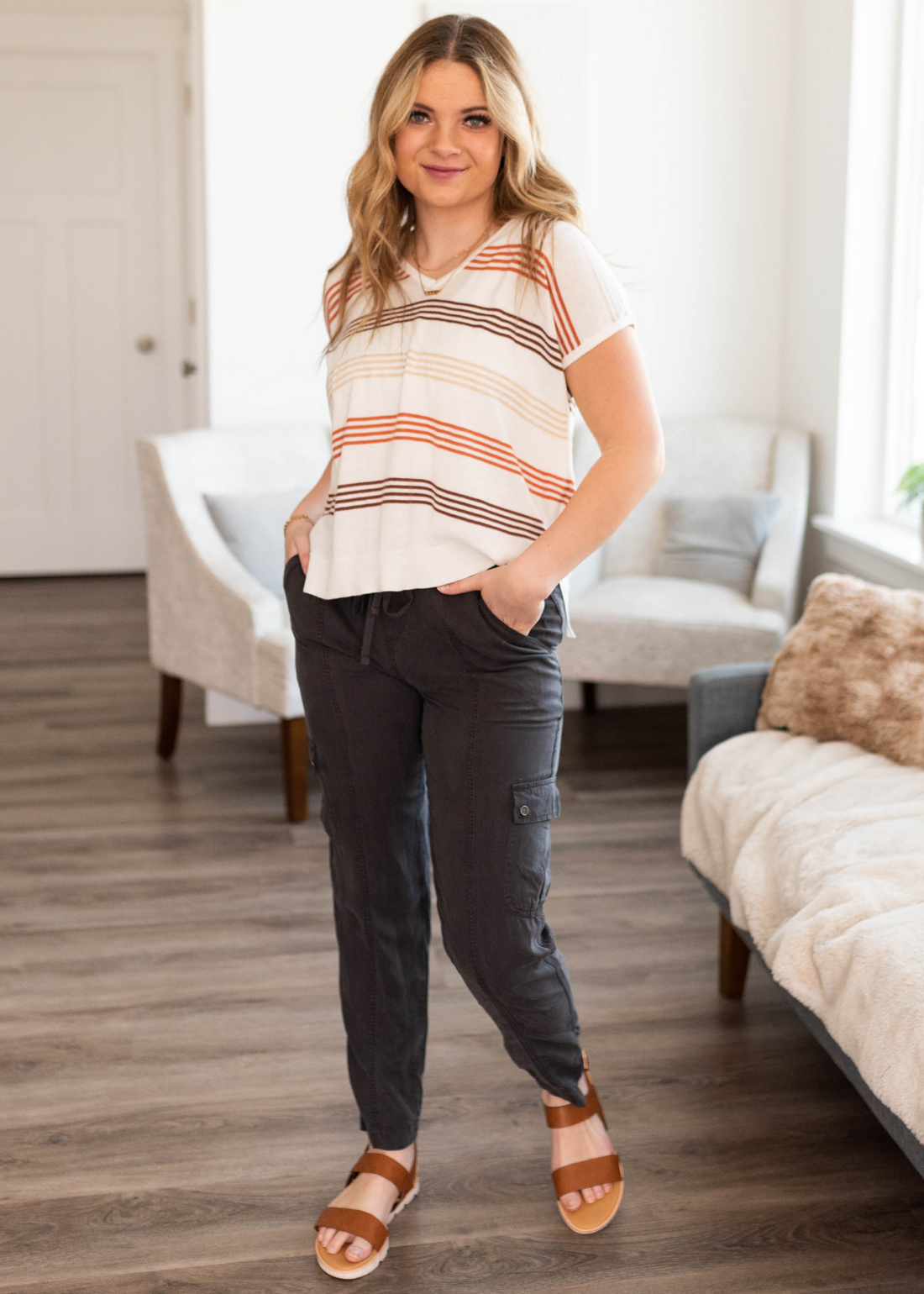 Ayla Charcoal Cargo Jogger