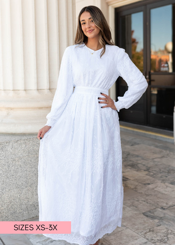 Aylee White Embroidered Maxi Dress