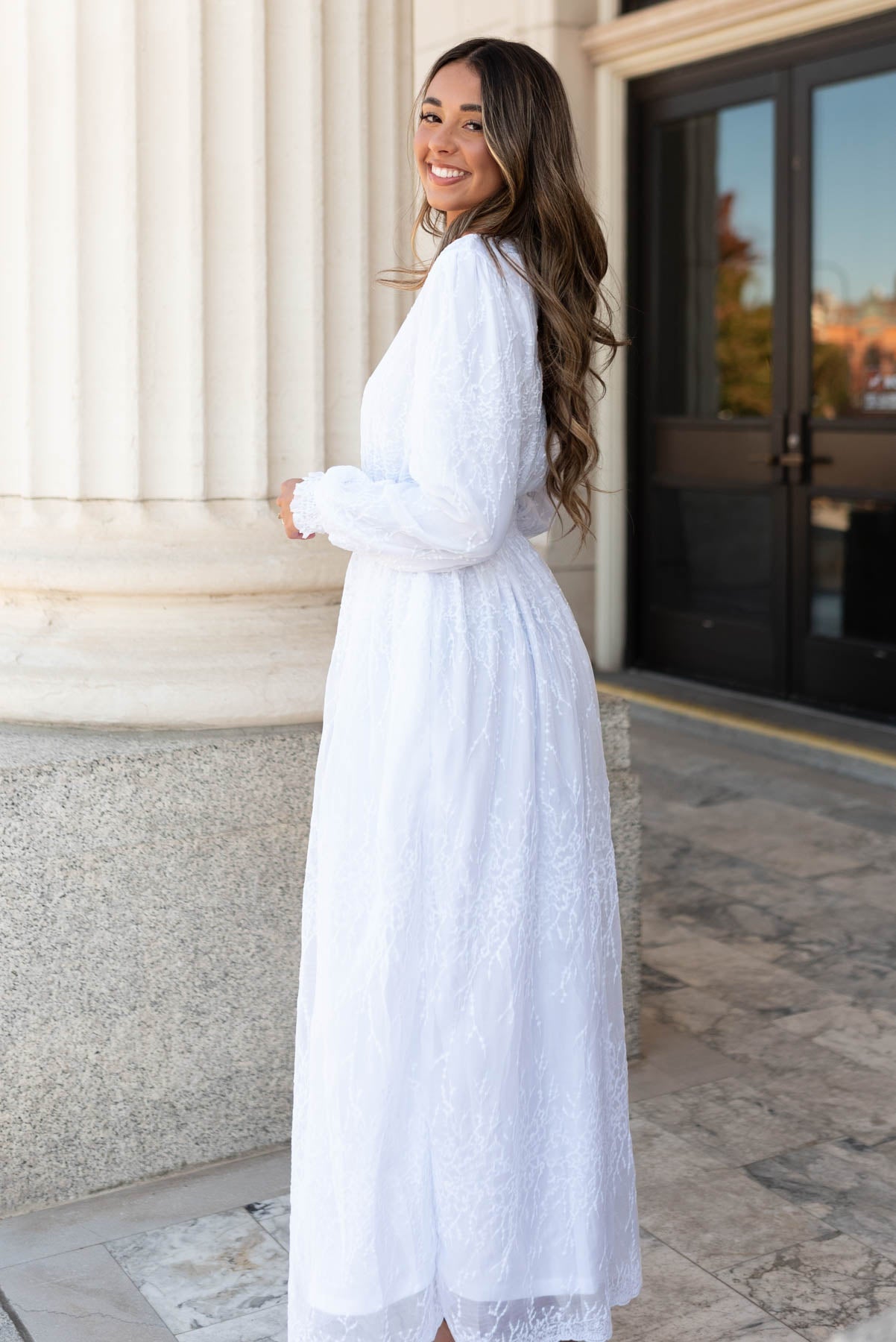 Aylee White Embroidered Maxi Dress