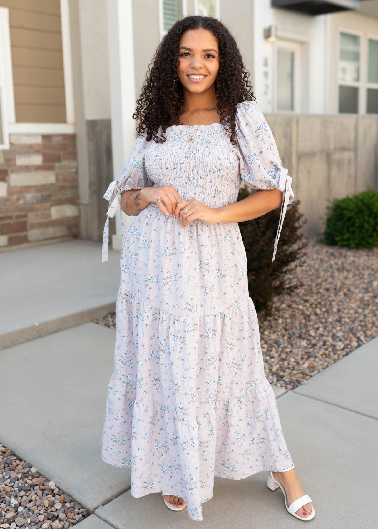 Azalea Lavender Floral Dress