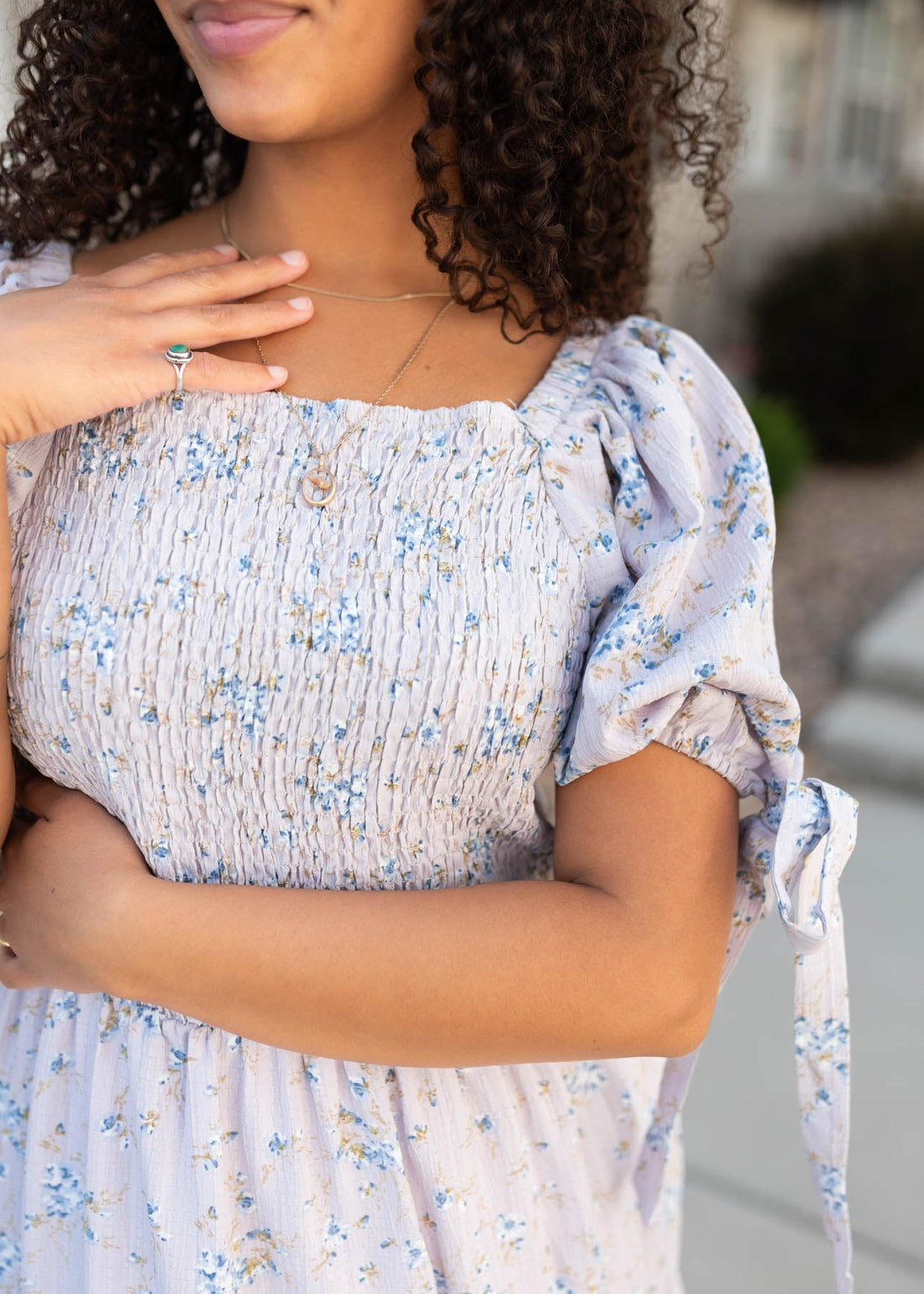 Azalea Lavender Floral Dress