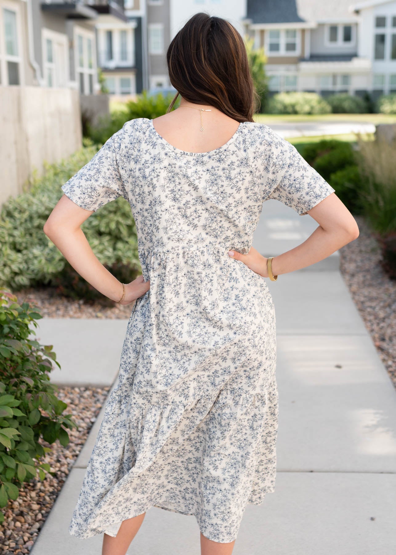 Beatrice Cream Floral Tiered Dress