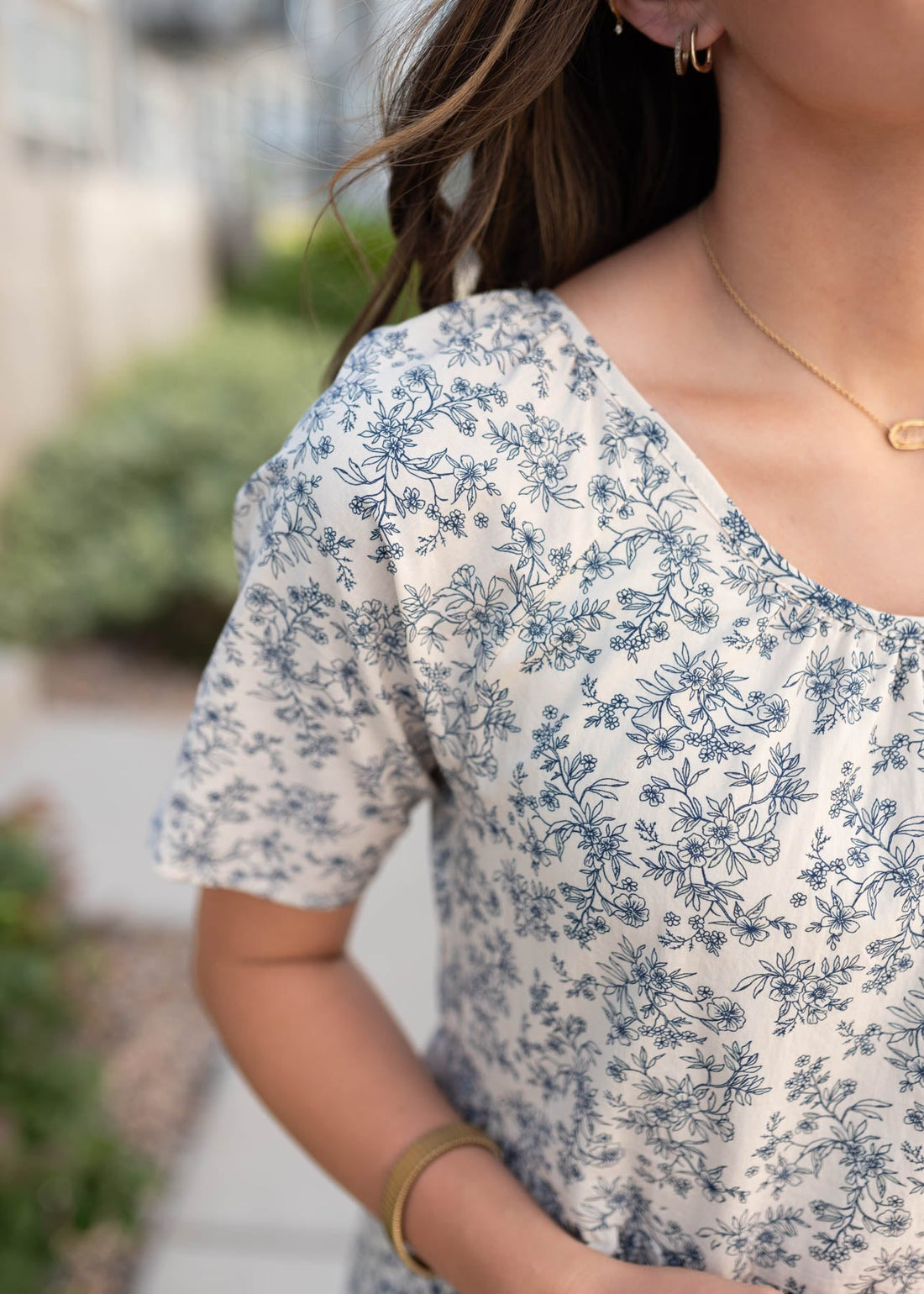 Beatrice Cream Floral Tiered Dress
