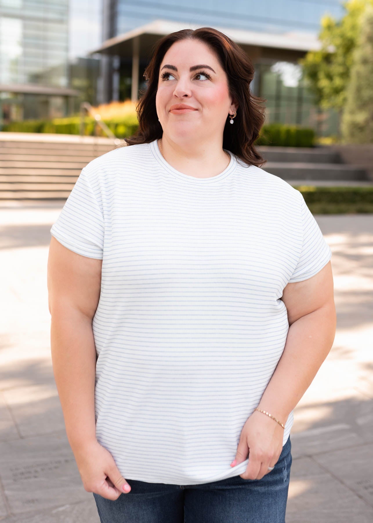 Bethany Blue Striped Top