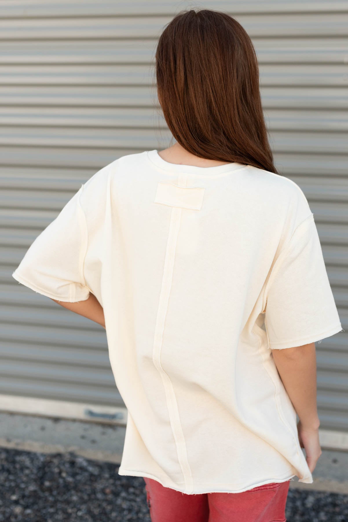 Betsy Ivory American Flag Patch Top