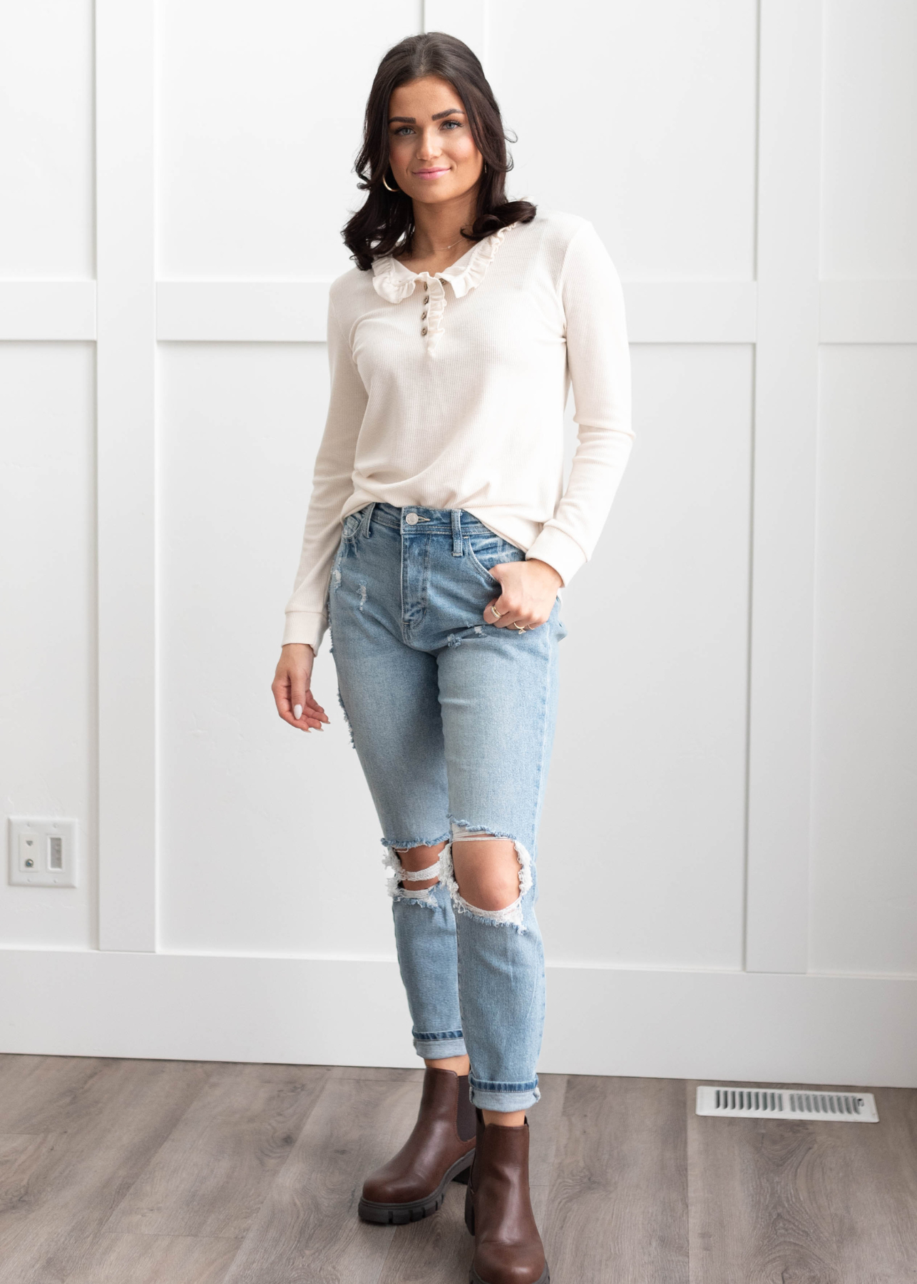 Bianca Cream Knit Top