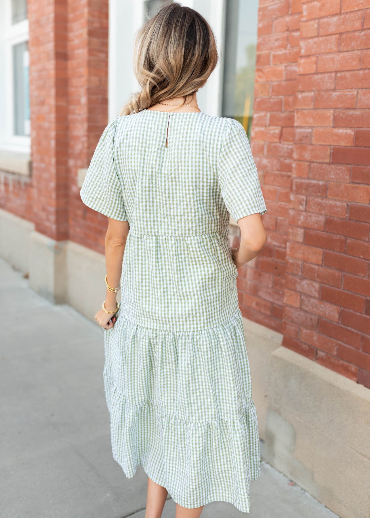 Blair Sage Gingham Dress