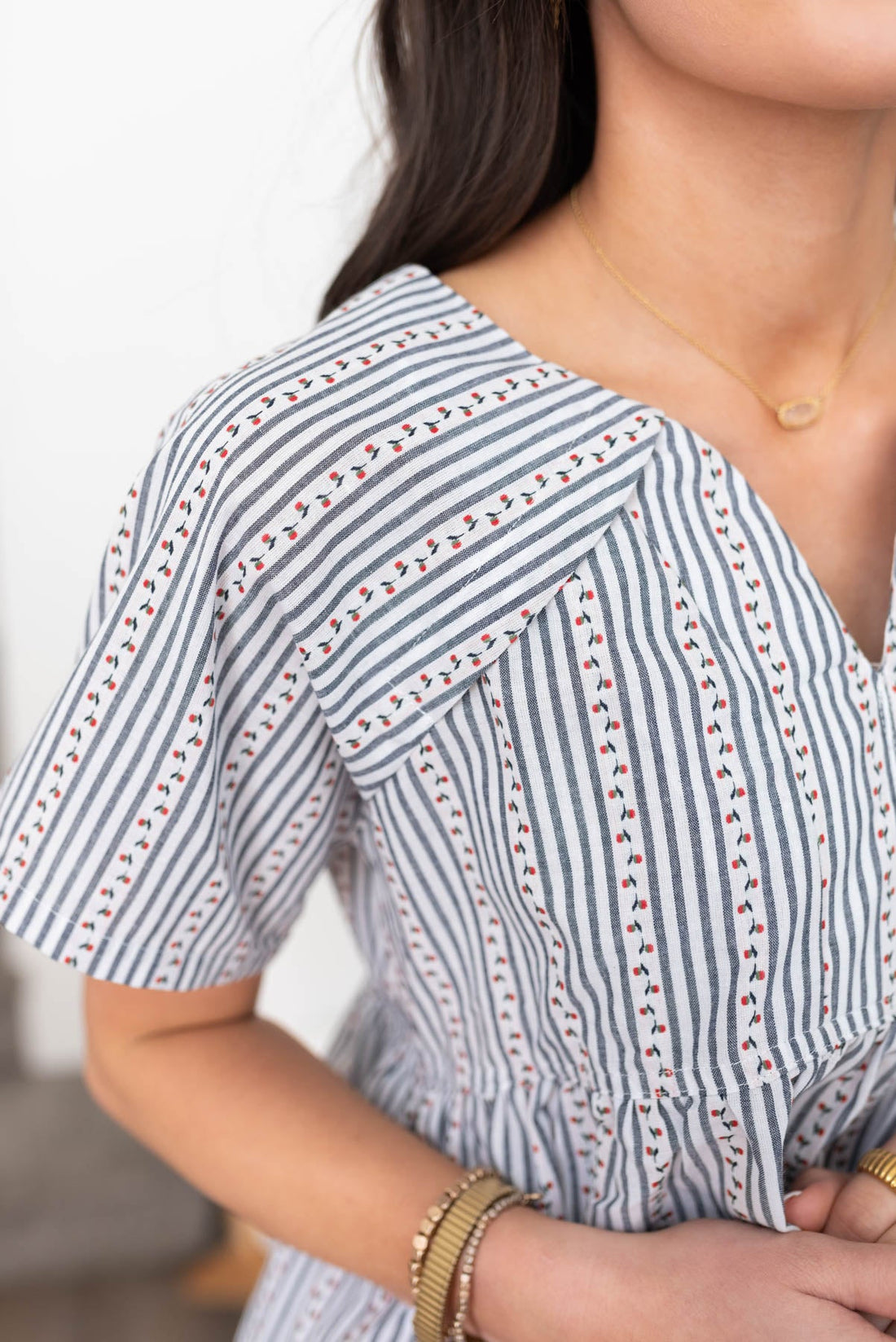 Briana Blue Pattern Blouse