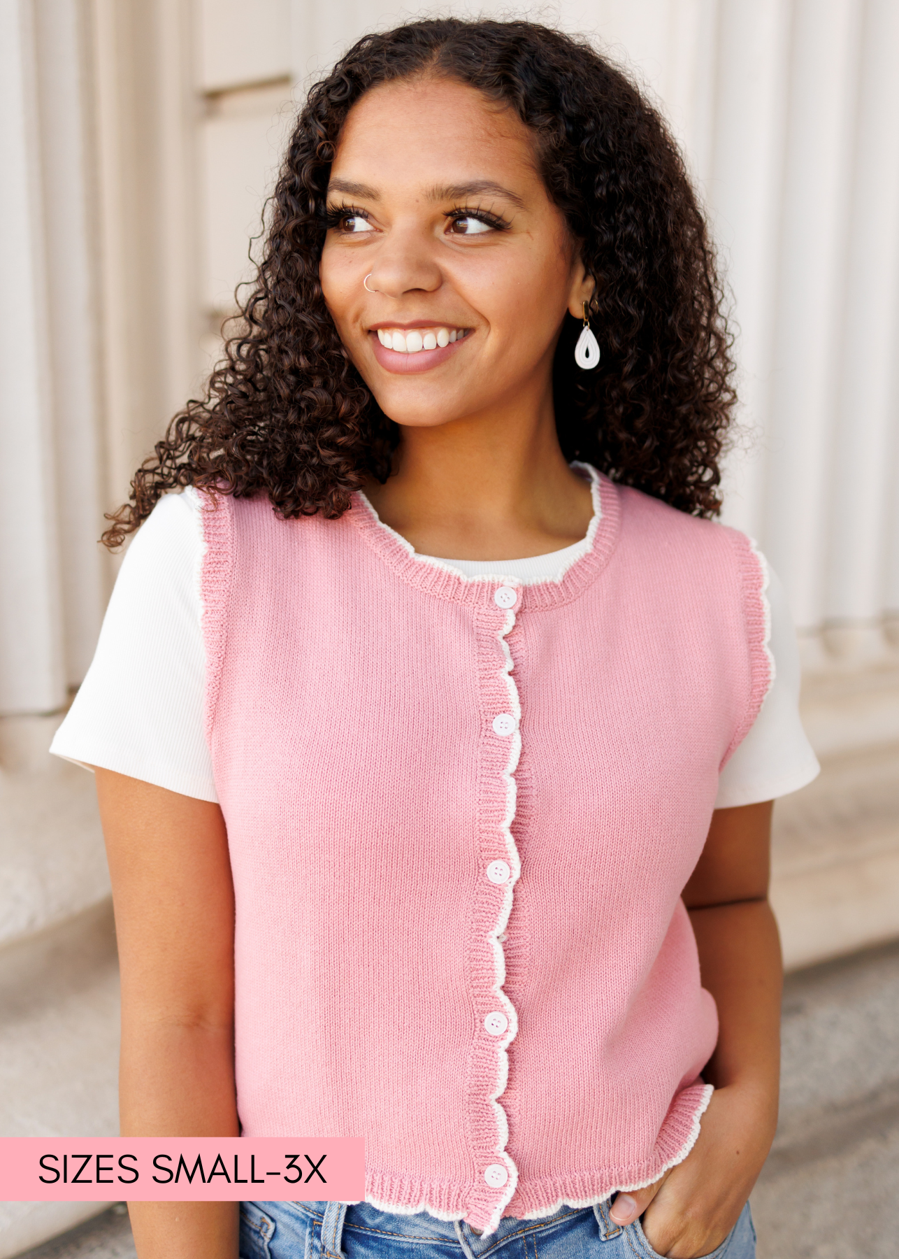 Brianna Dusty Rose Sweater Vest