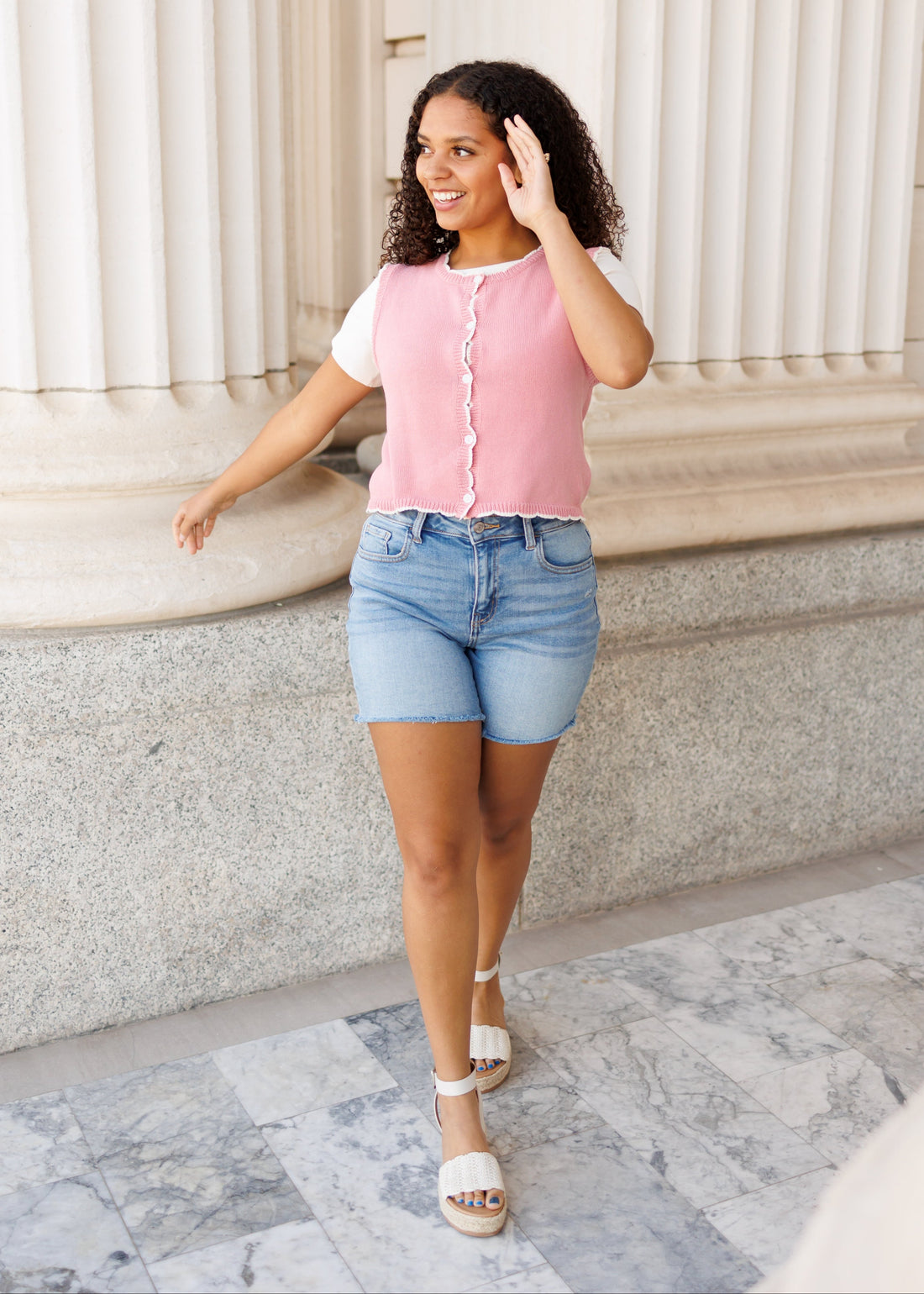 Brianna Dusty Rose Sweater Vest