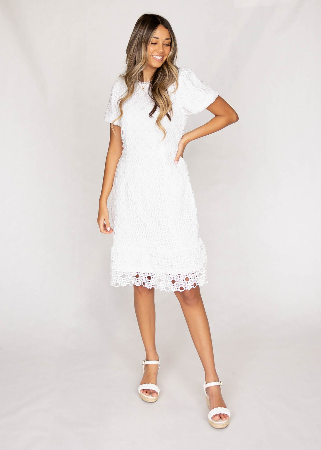 Bridget White Lace Dress