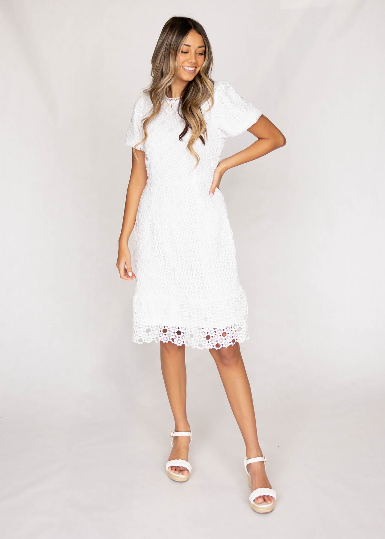 Bridget White Lace Dress