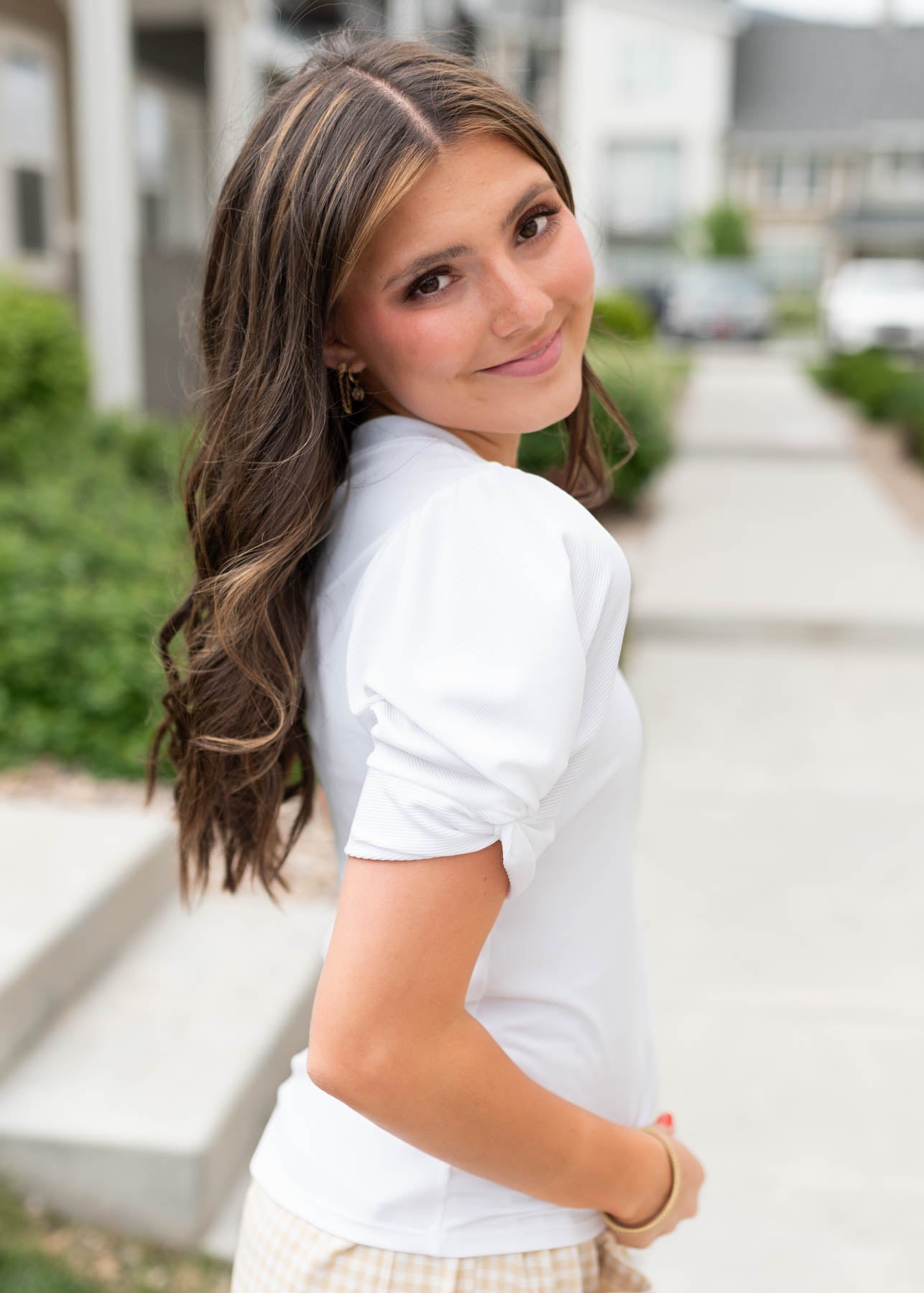 Brie White Puff Sleeve Top