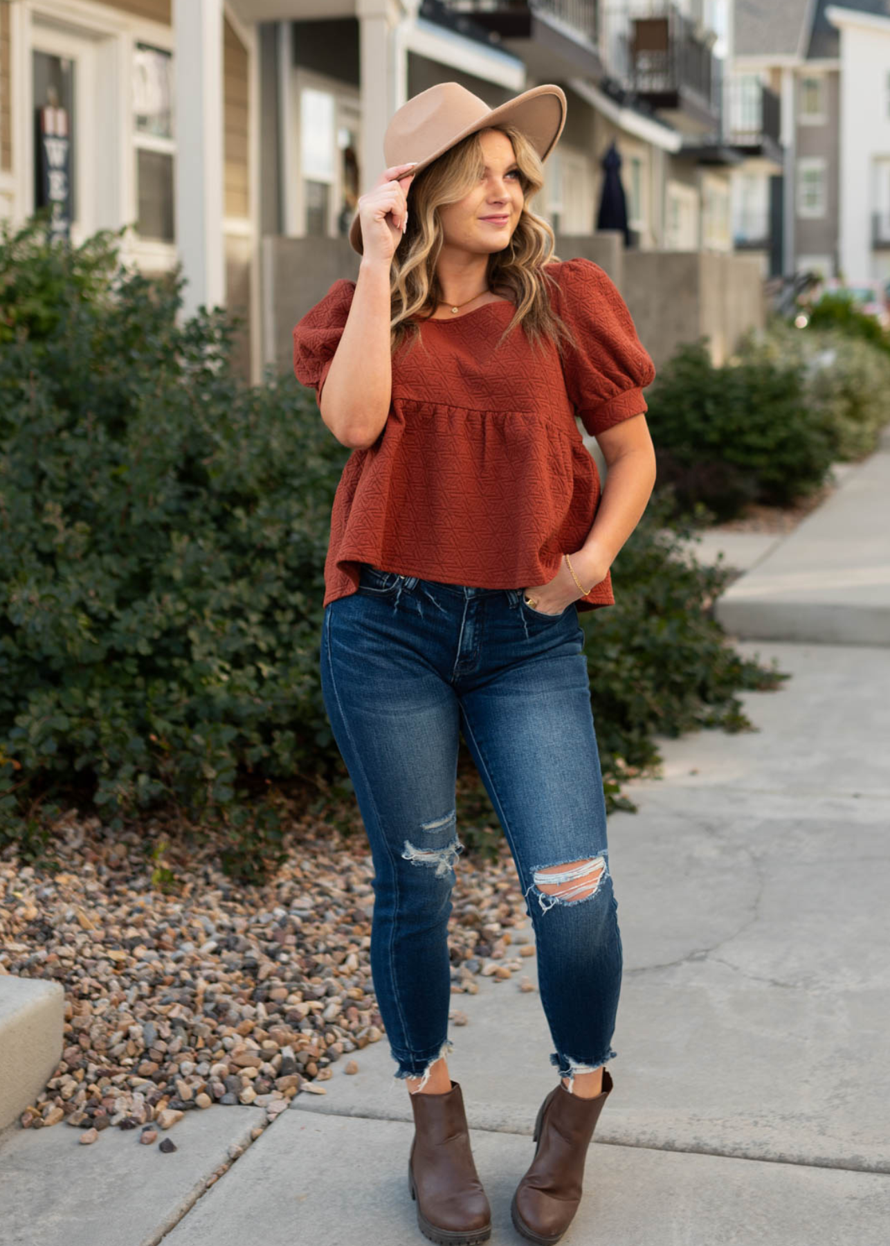 Britton Auburn Tiered Shirt