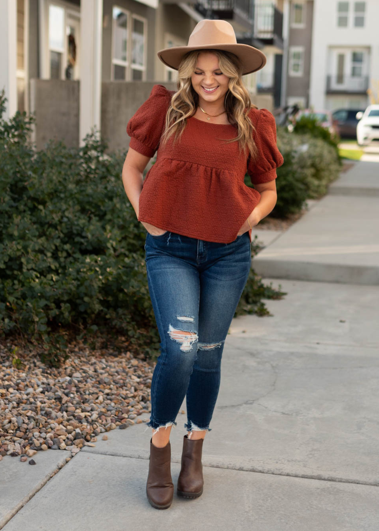 Britton Auburn Tiered Shirt