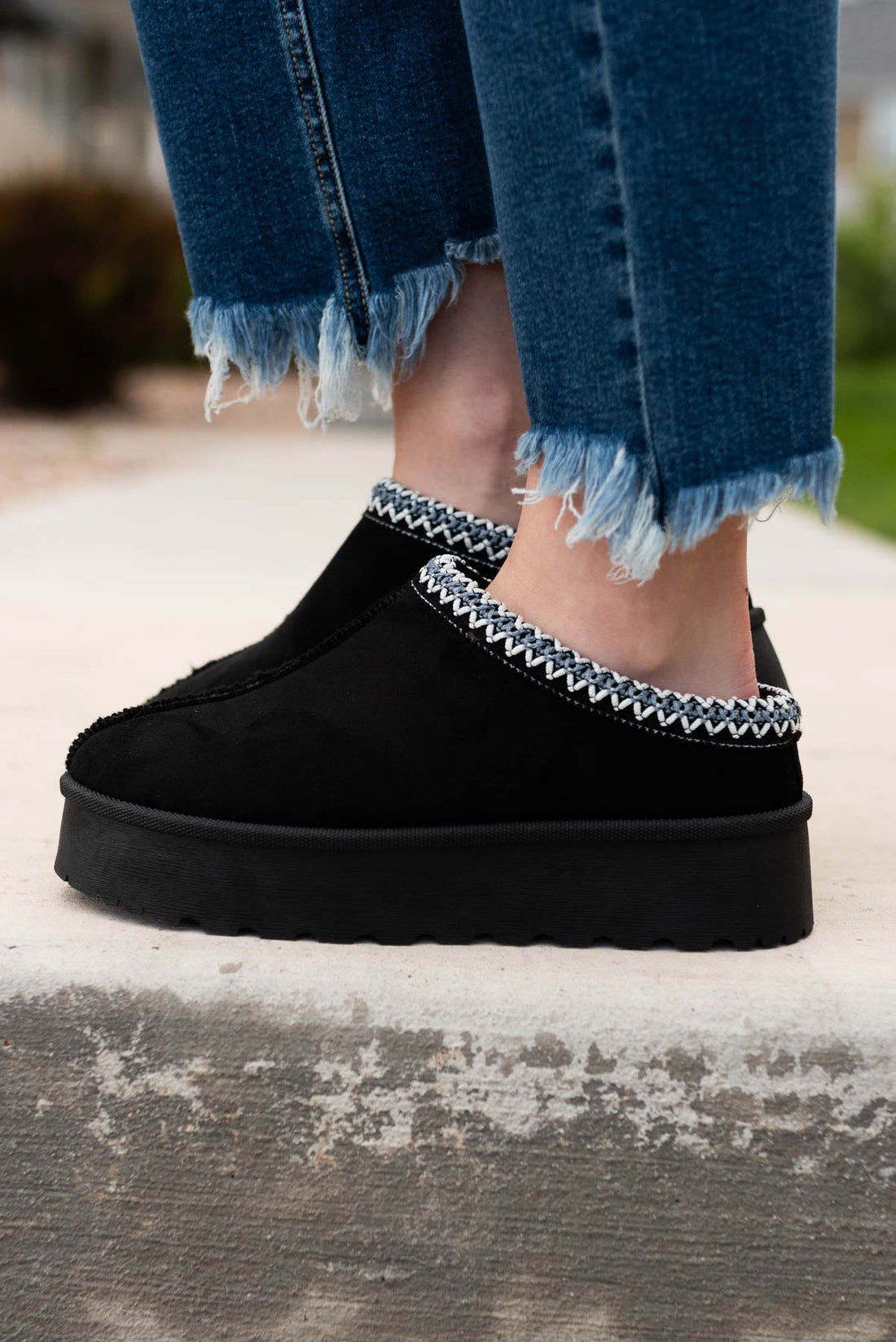 Brixley Black Suede Clog