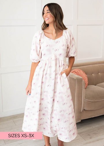 Camilla Lavender Blush Floral Dress