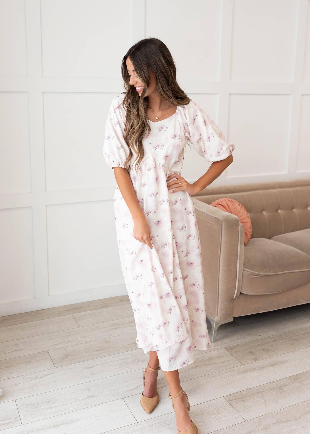 Camilla Lavender Blush Floral Dress