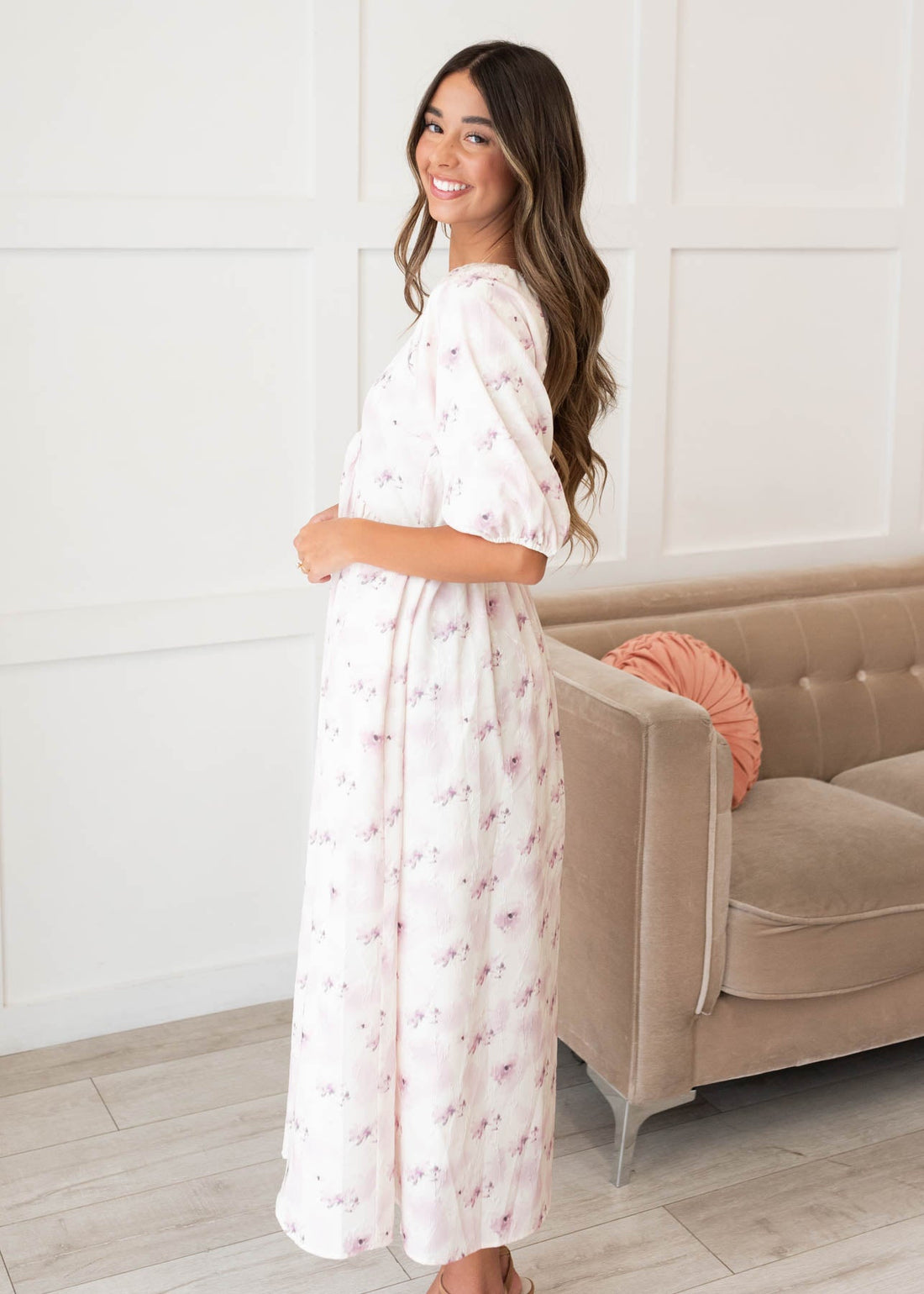 Camilla Lavender Blush Floral Dress
