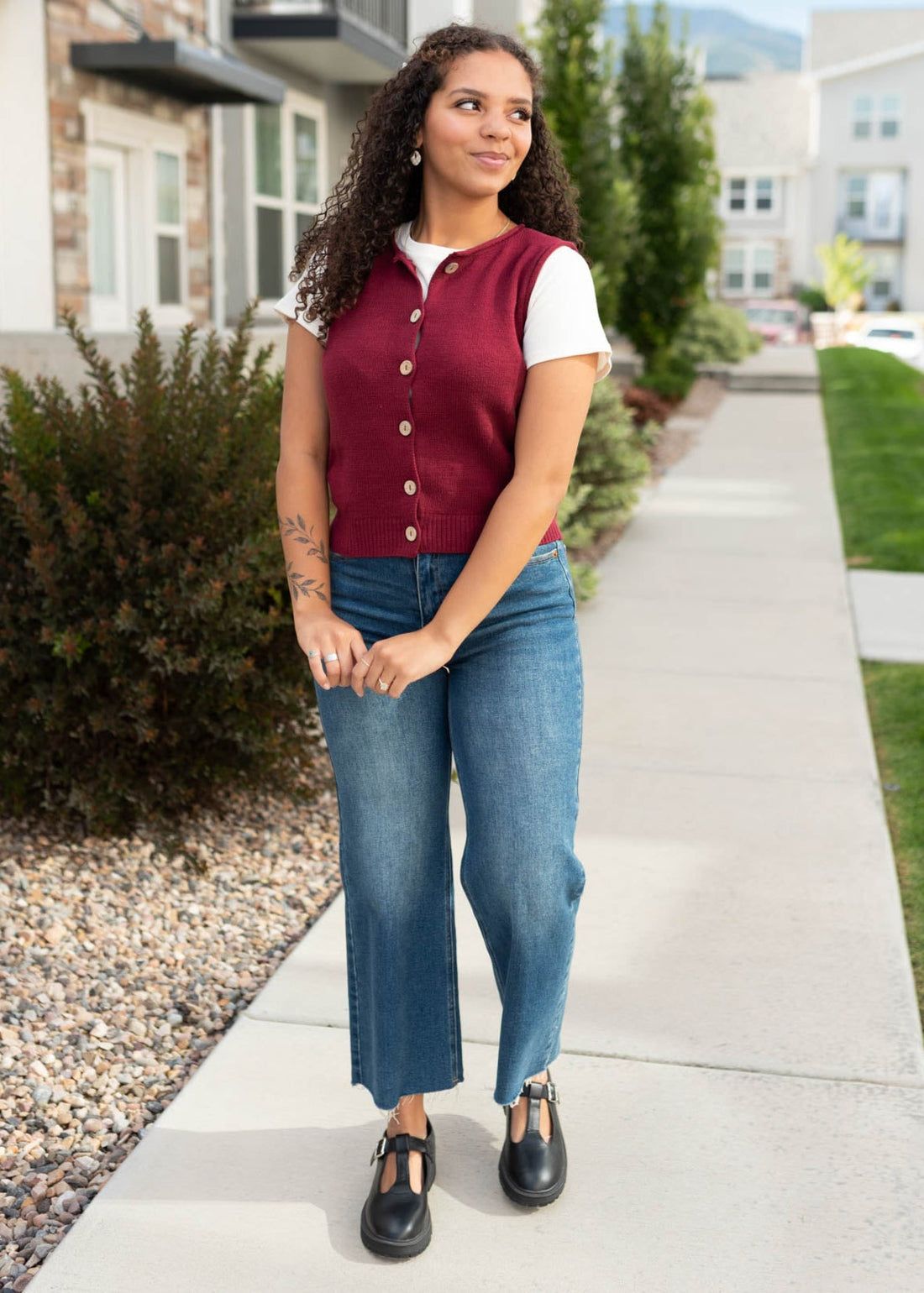 Candace Burgundy Sweater Vest