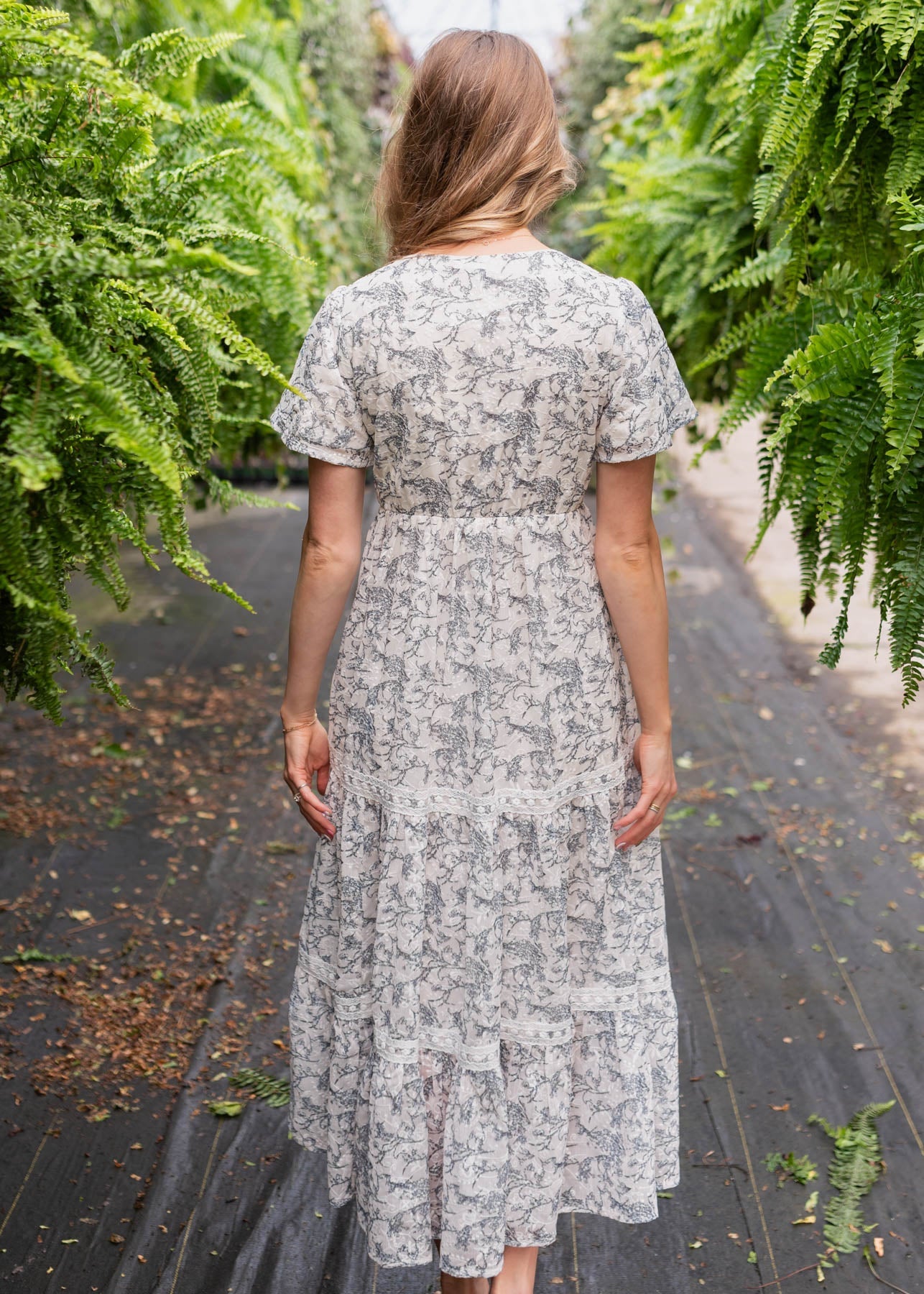 Carissa Blue Floral Tiered Dress
