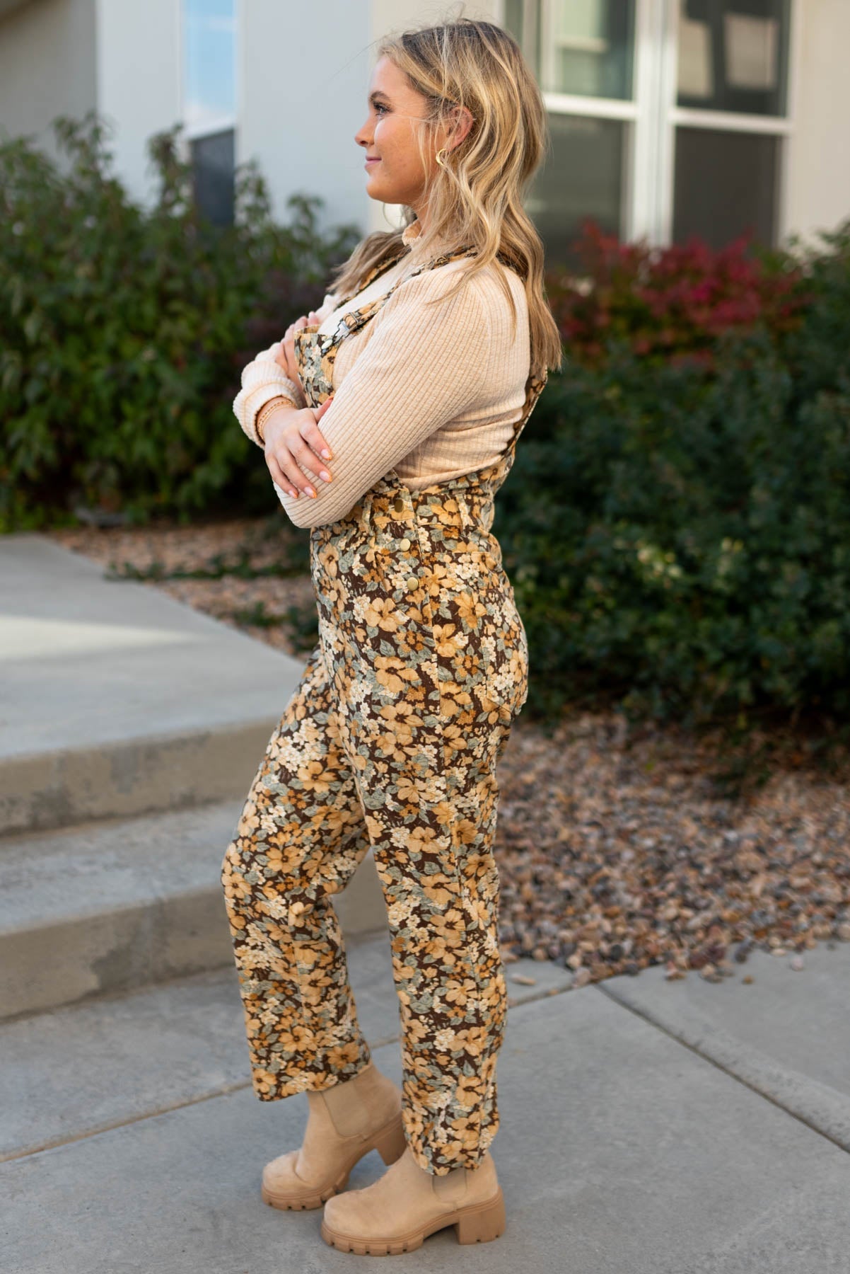 Carmon Floral Corduroy Overalls