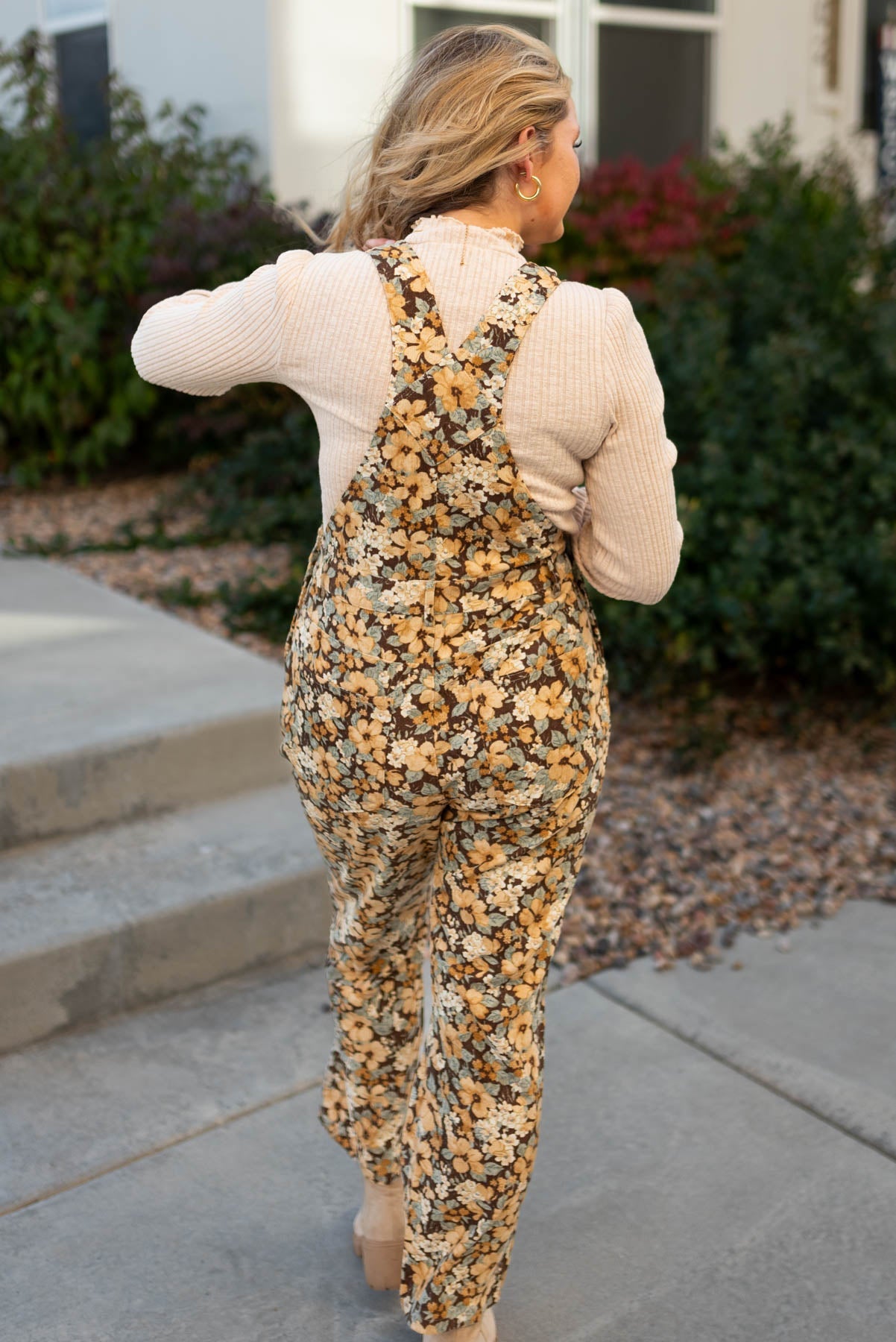 Carmon Floral Corduroy Overalls