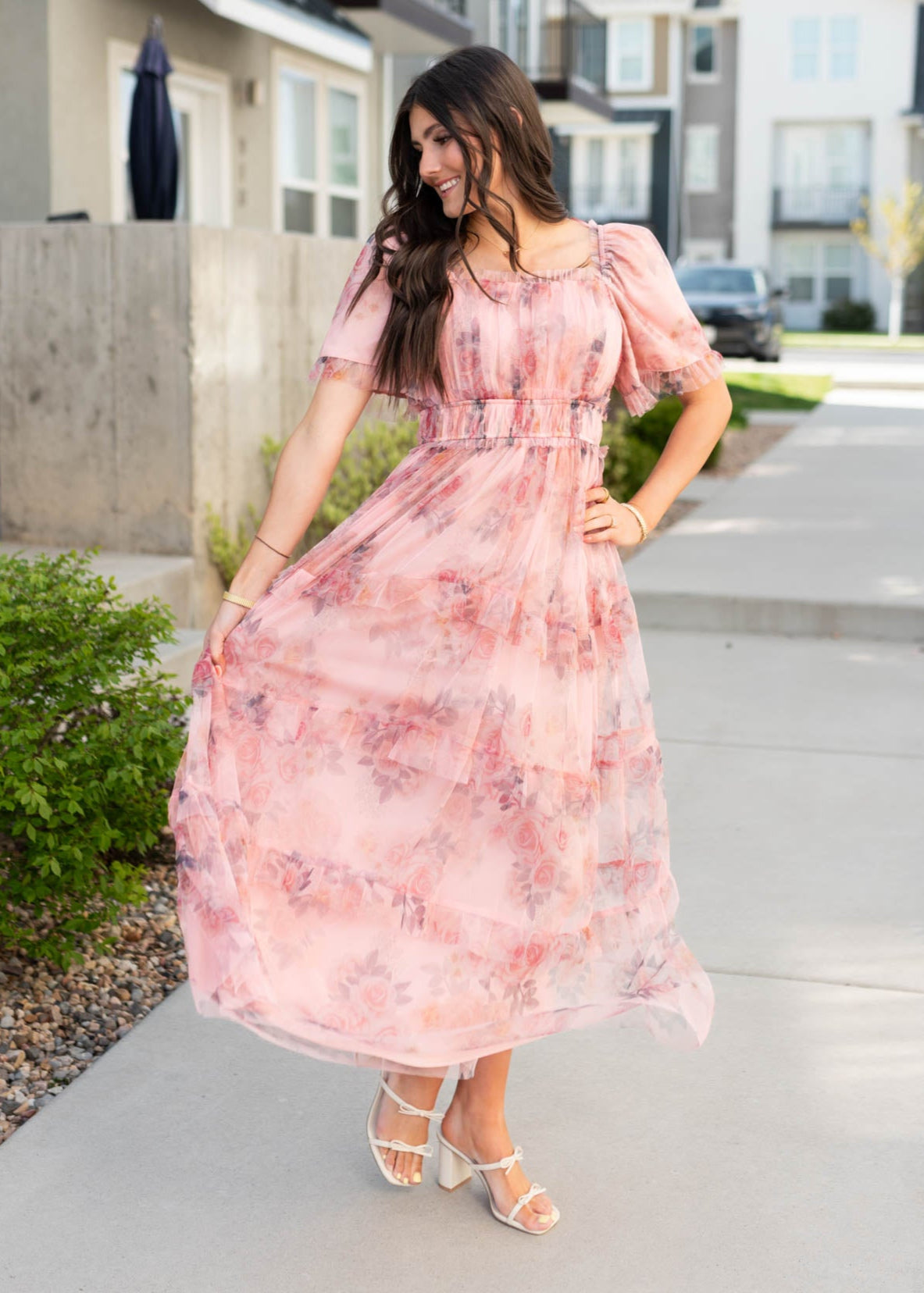 Celeste Pink Floral Dress