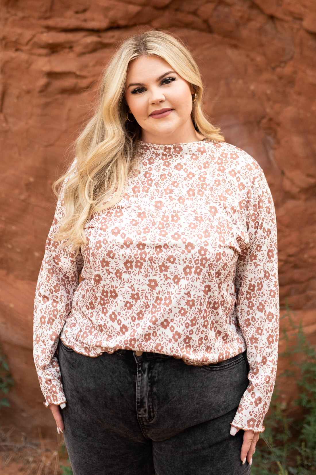 Celina Brown Floral Top