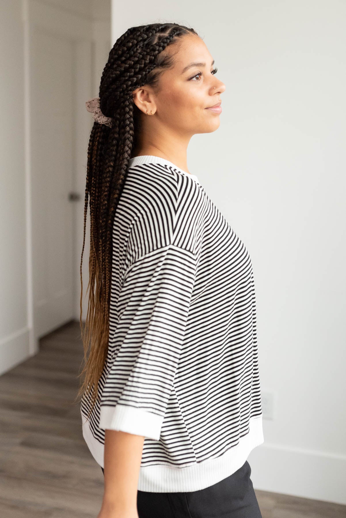 Charlee Black Stripe Top