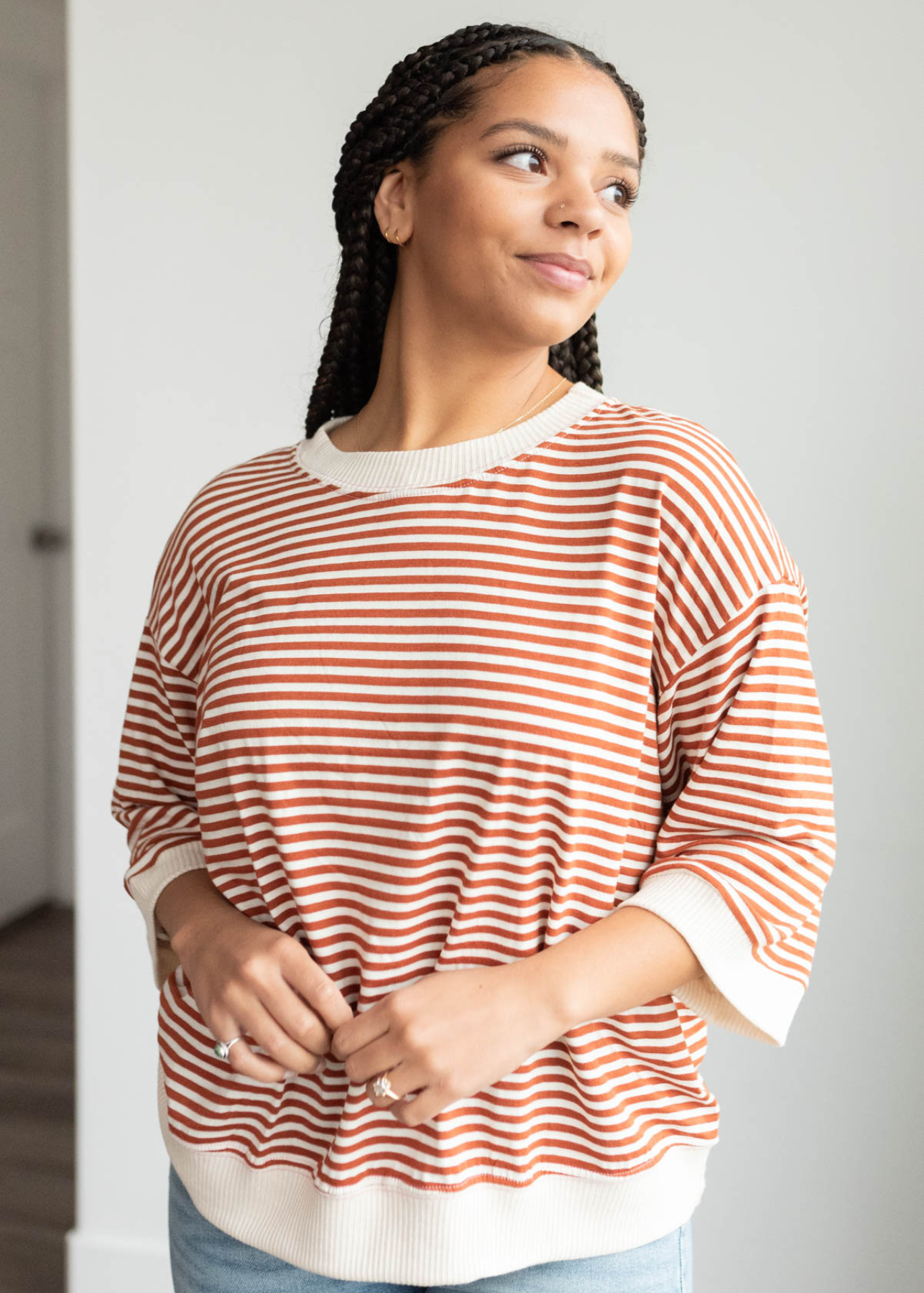 Charlee Rust Stripe Top