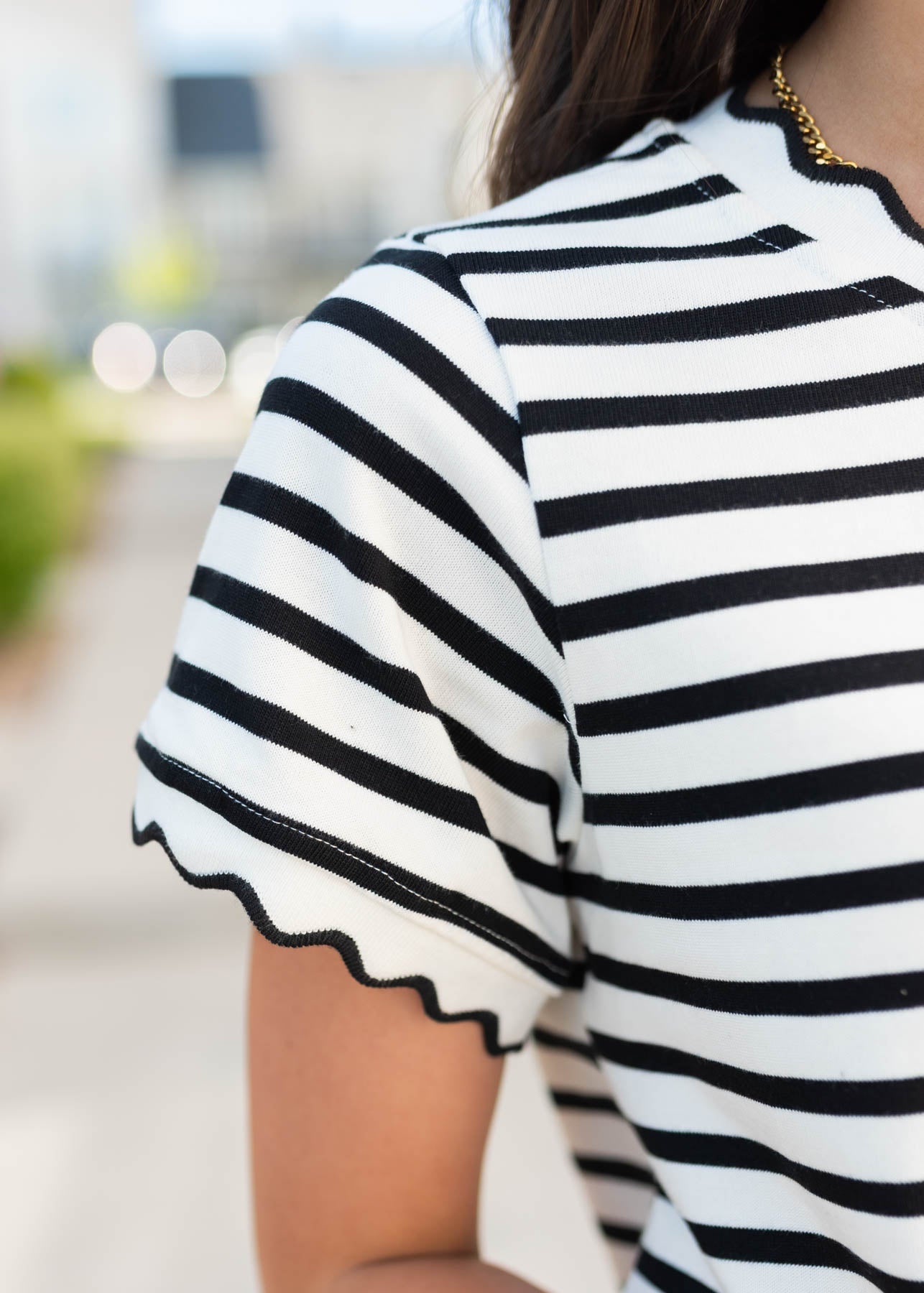 Chelsey Black Striped Top