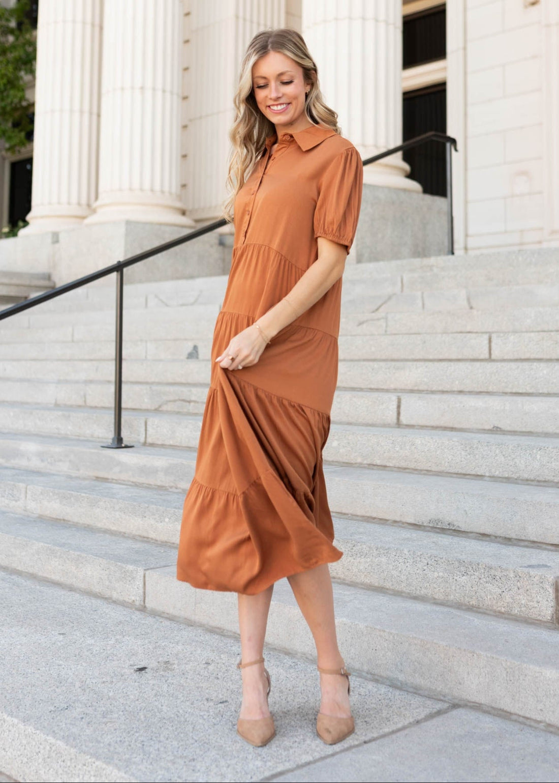 Chestnut Tiered Dress