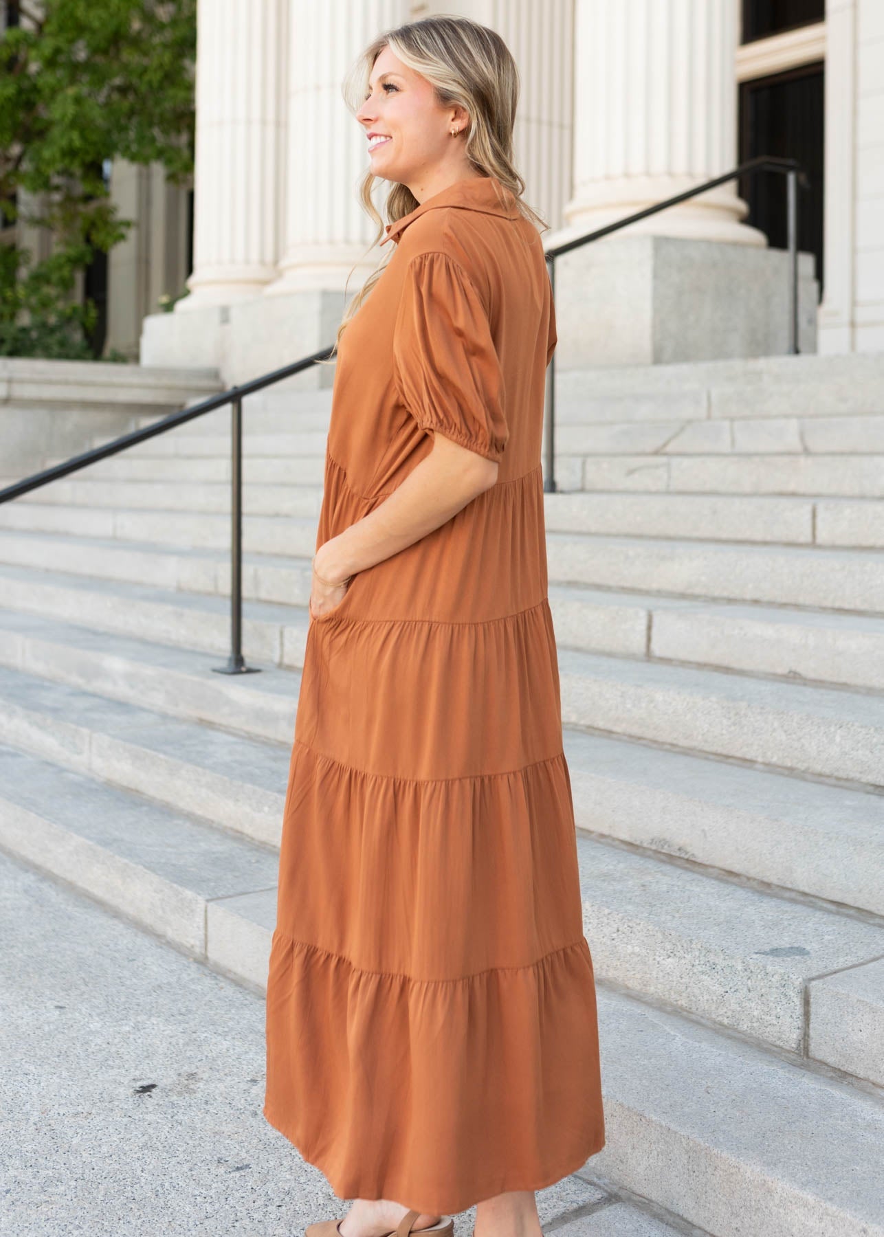 Chestnut Tiered Dress