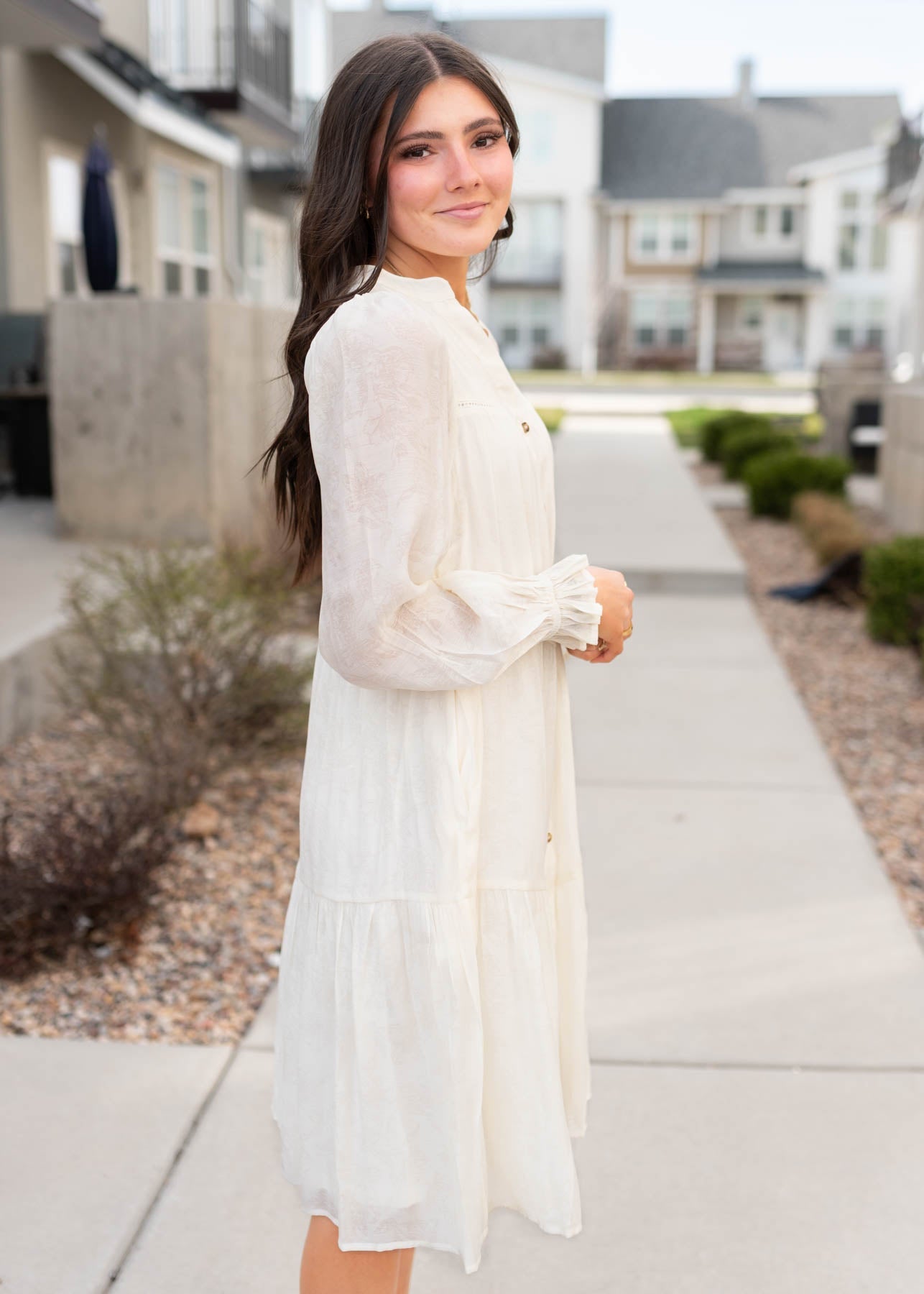 Christina Ivory Button Down Dress