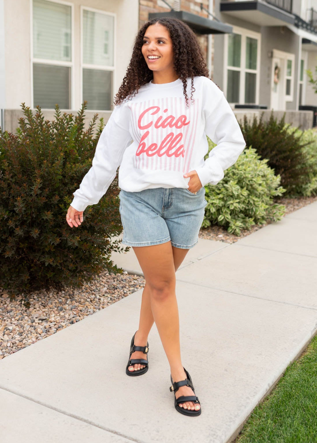 Ciao Bella White Sweatshirt