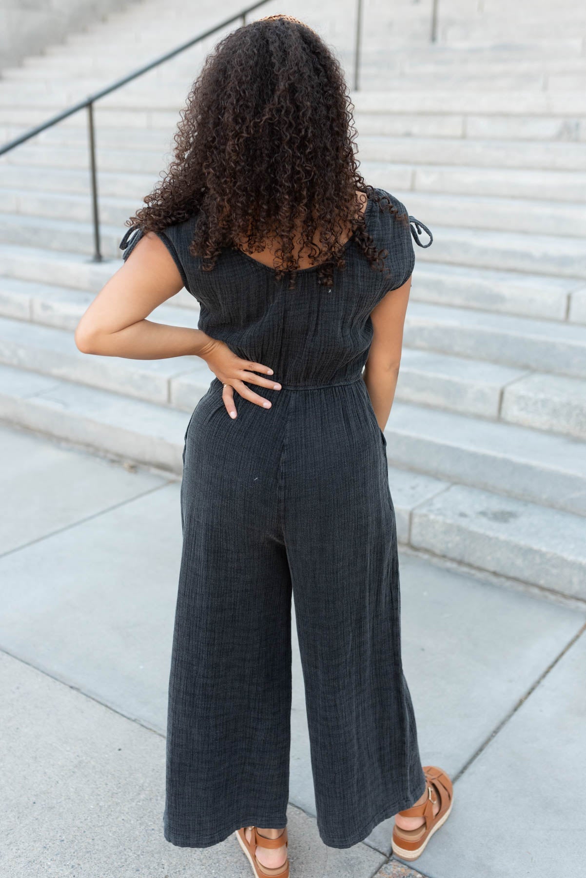 Cicily Black Mineral Wash Jumpsuit