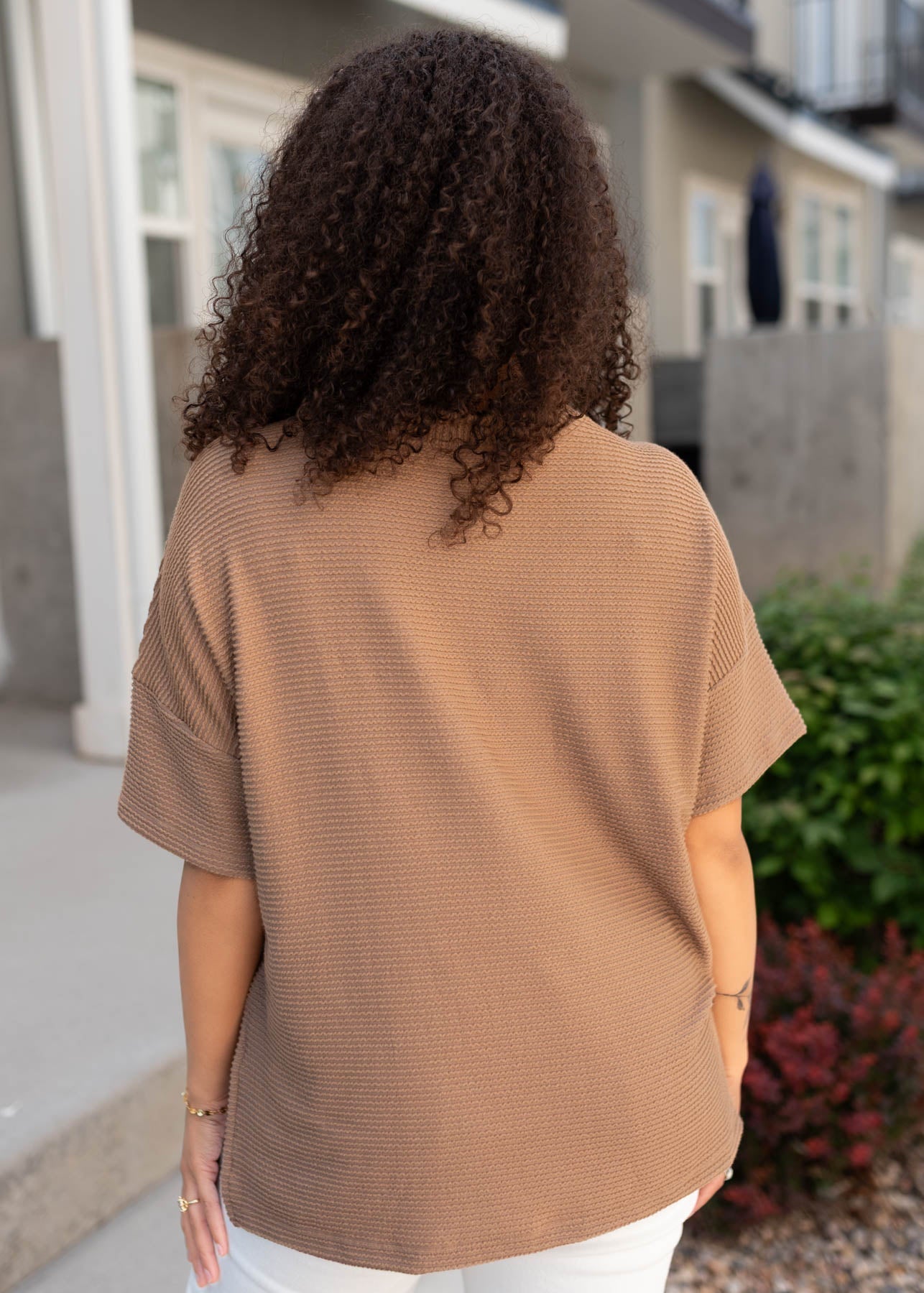 Cindy Light Mocha Textured Top