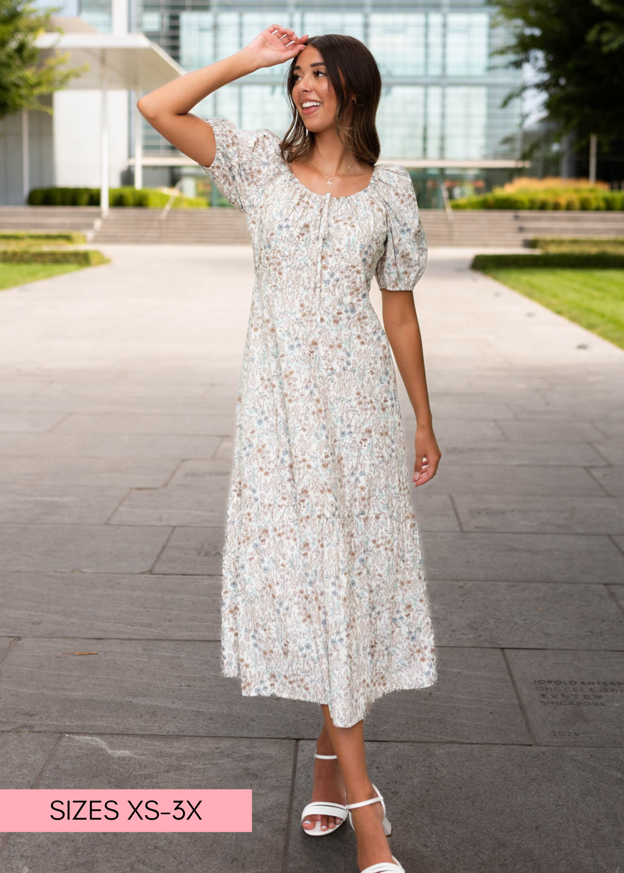 Cleo Cream Floral Dress