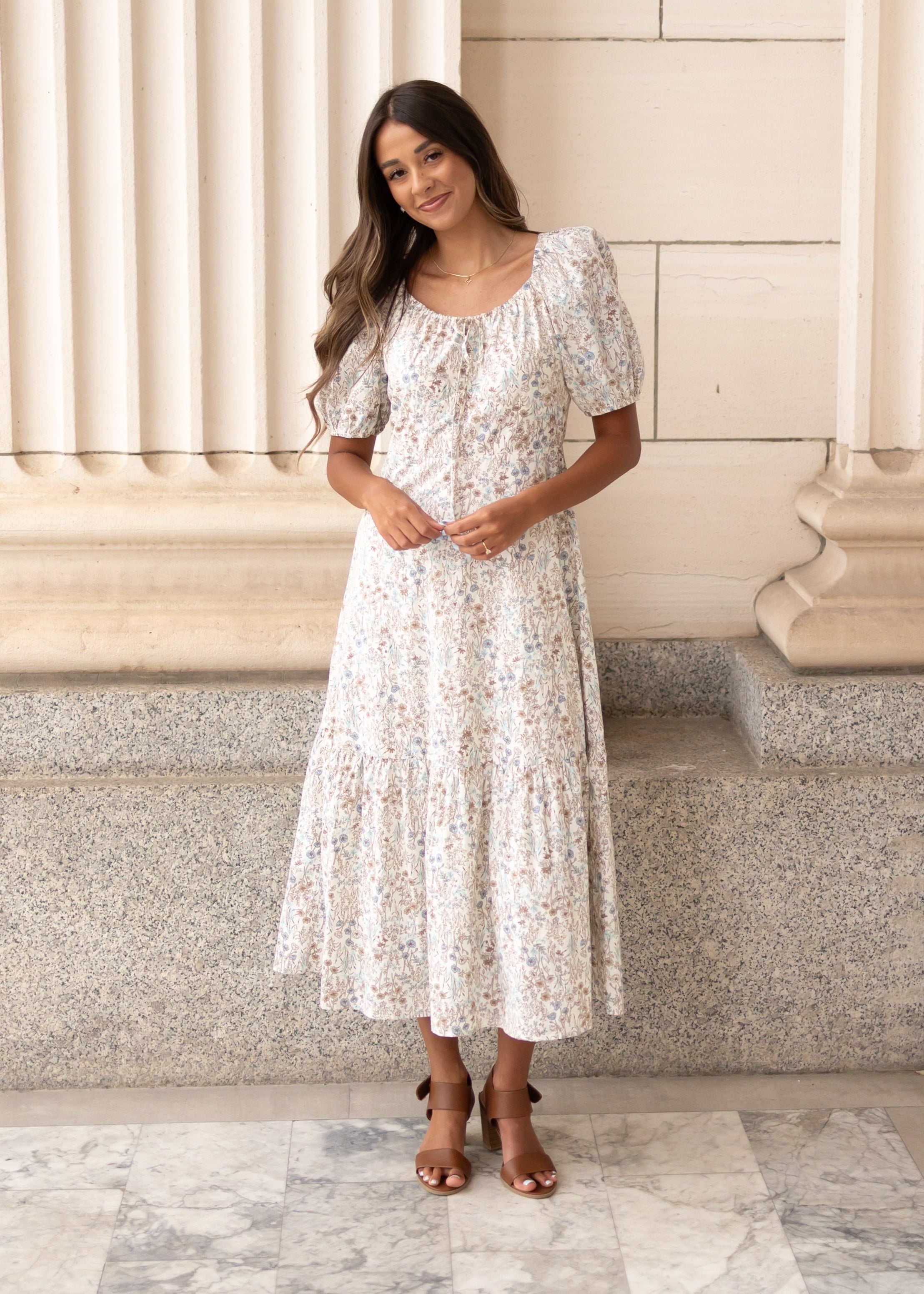 Cleo Cream Floral Dress