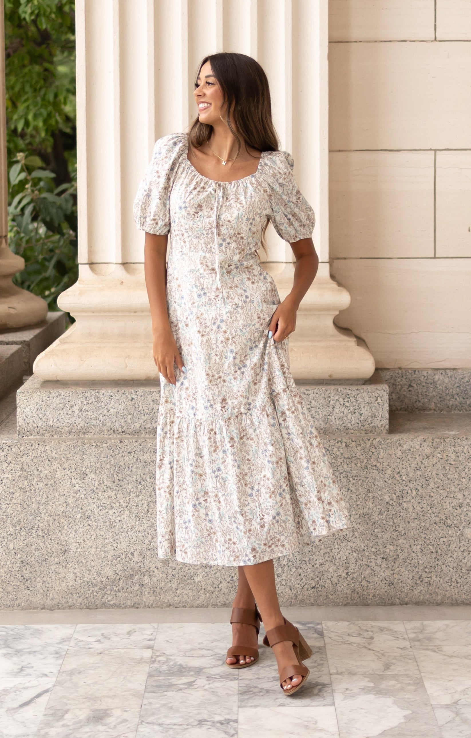 Cleo Cream Floral Dress