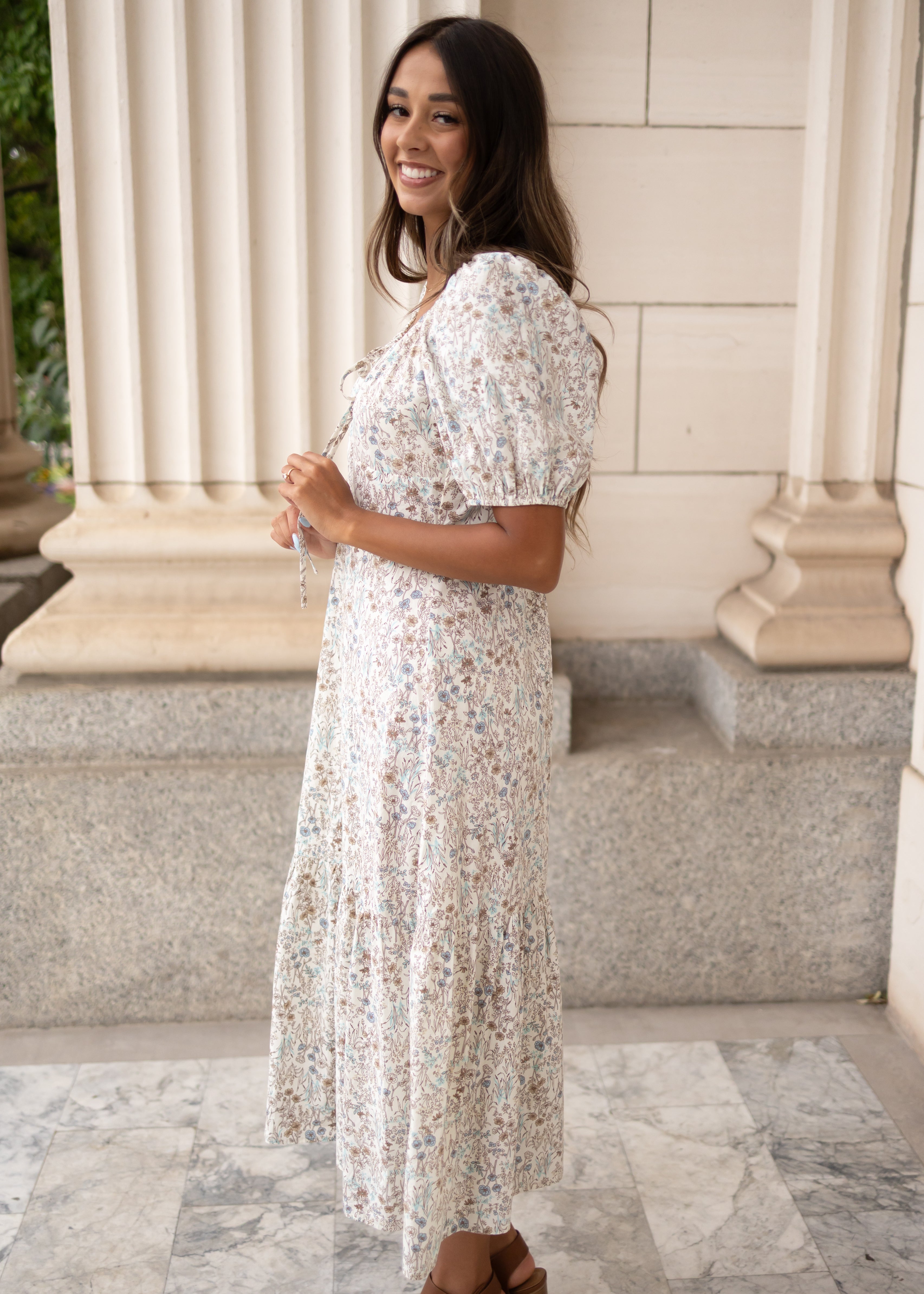 Cleo Cream Floral Dress