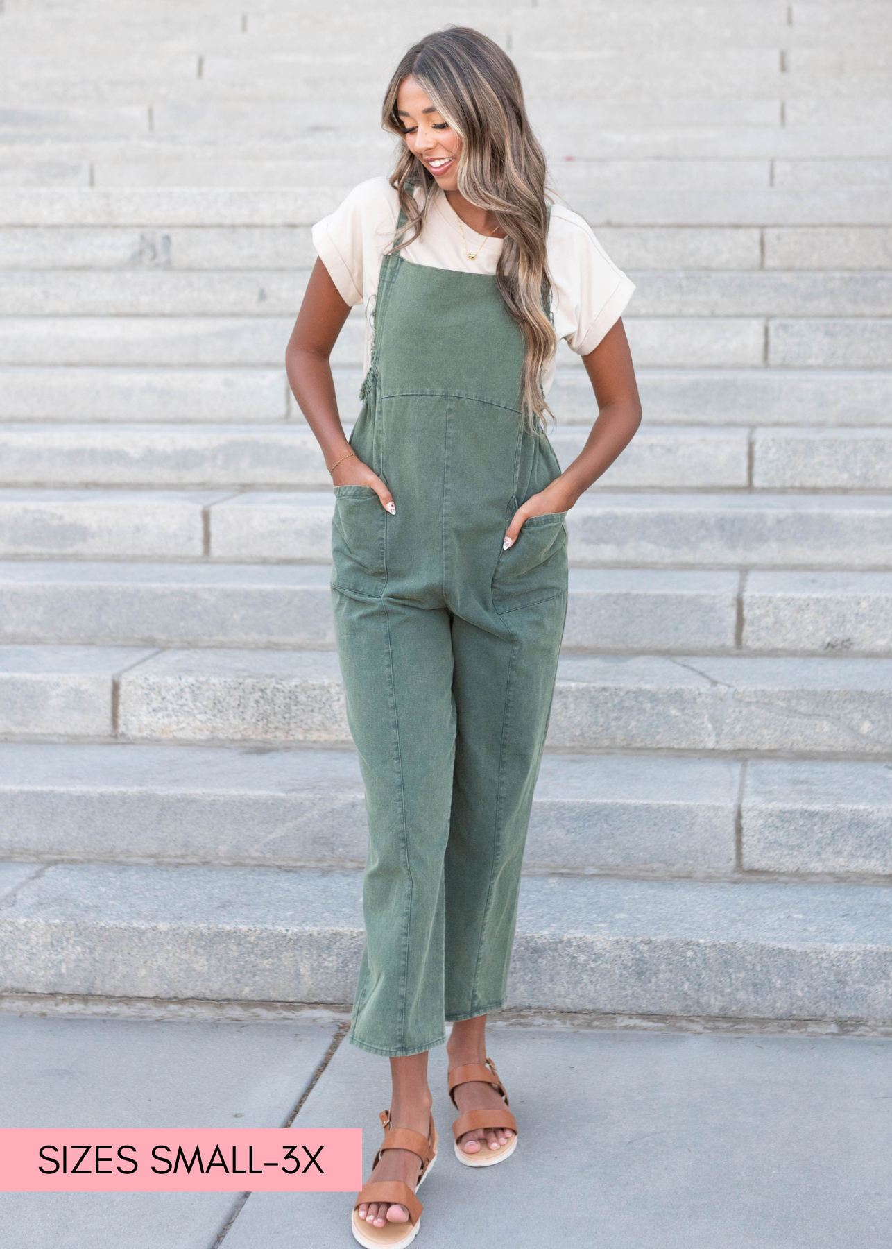 Cordyline Hunter Green Washed Jumpsuit