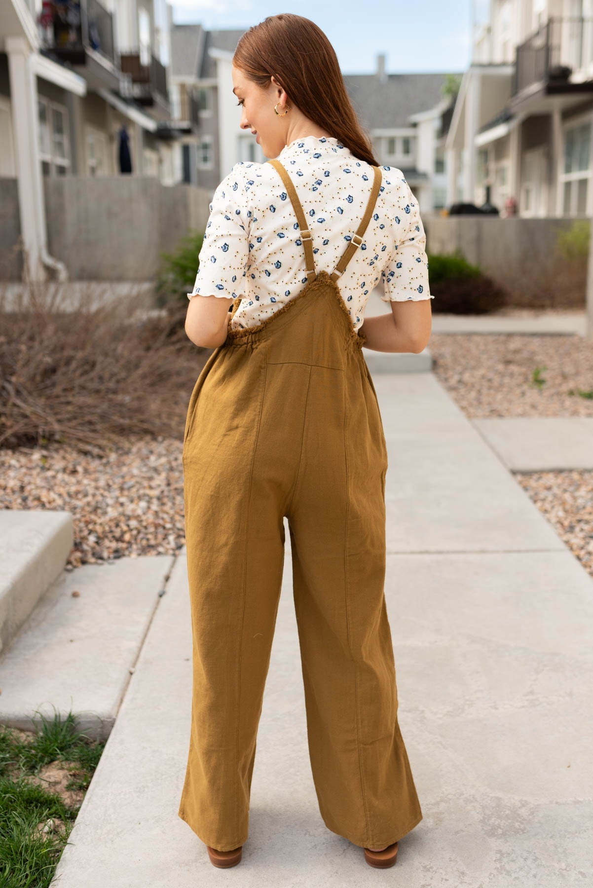 Cortlynn Dark Mustard Washed Jumpsuit