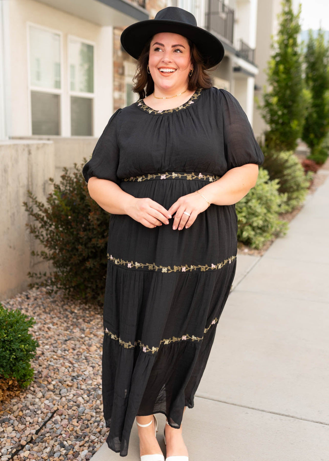 Courtney Black Embroidered Dress