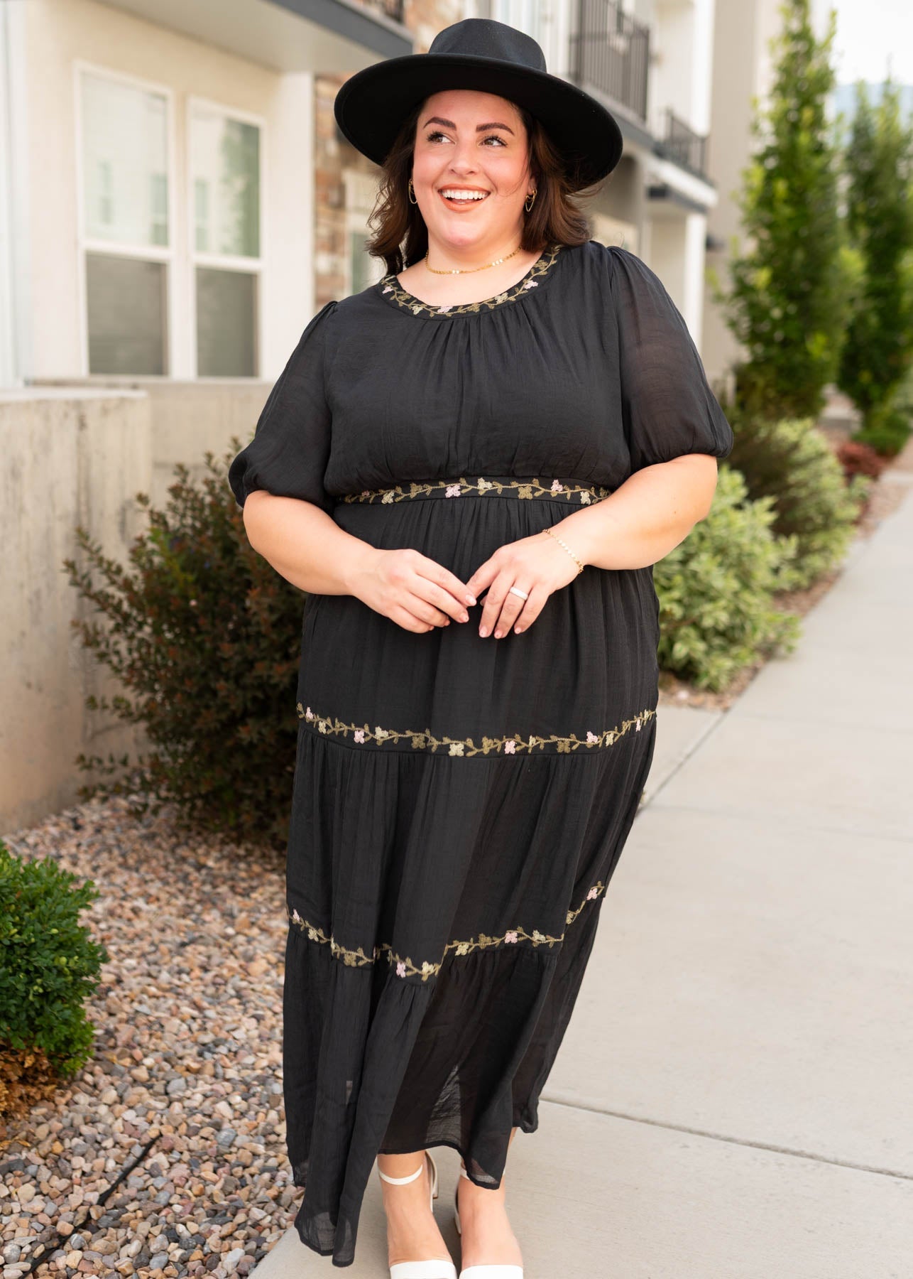 Courtney Black Embroidered Dress