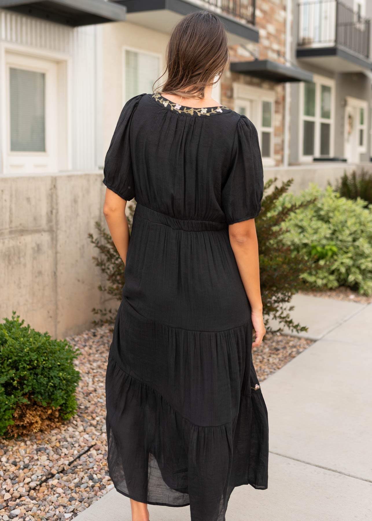 Courtney Black Embroidered Dress
